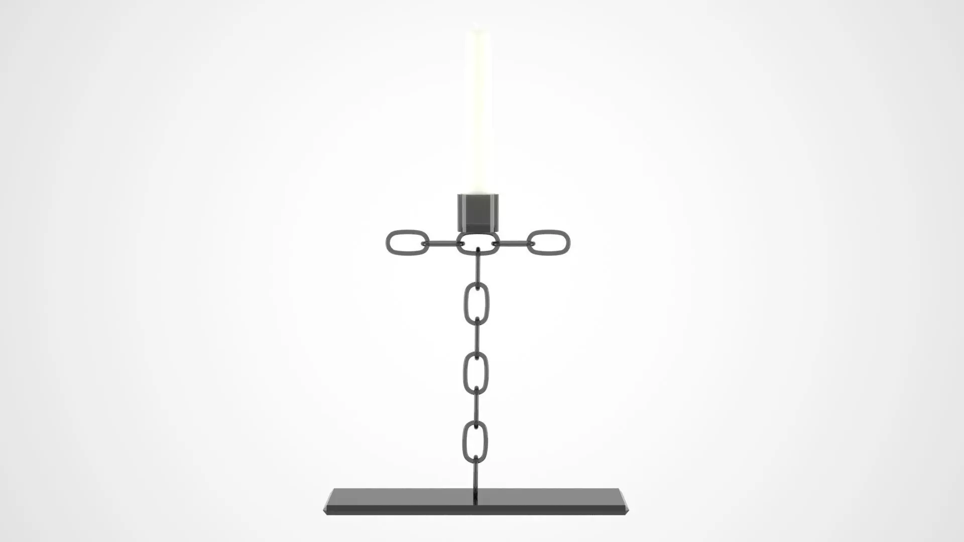 Chain T Candleholder Black Glass Color 3D model_0