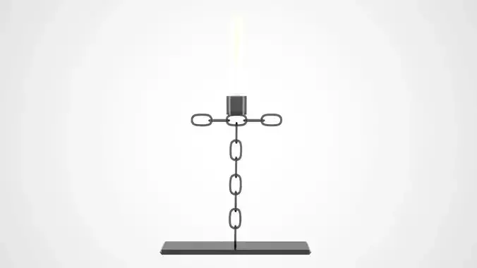 Chain T Candleholder Black Glass Color