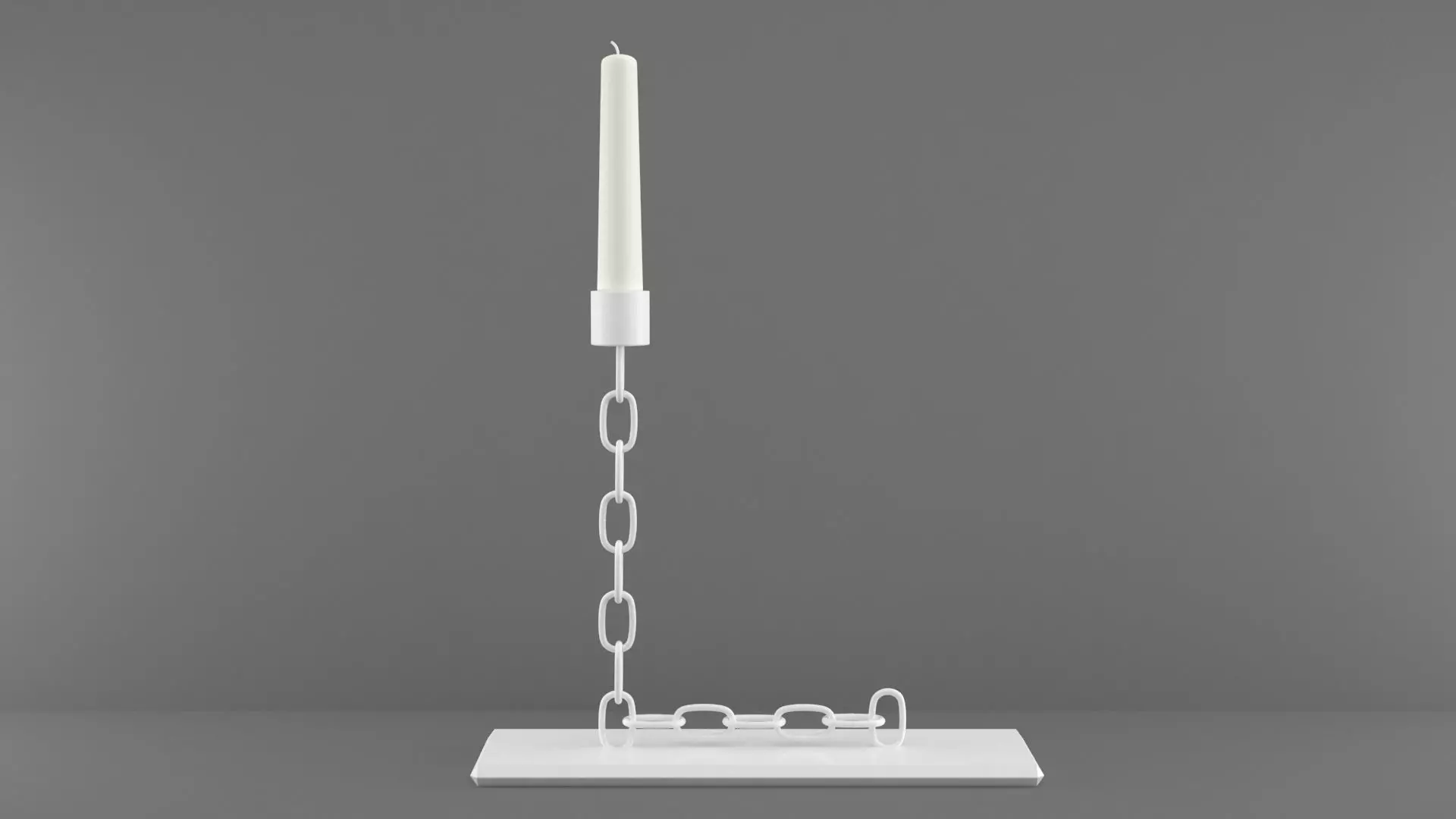 Chain L Candleholder White Color 3D model_0