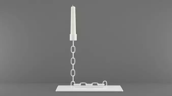 Chain L Candleholder White Color