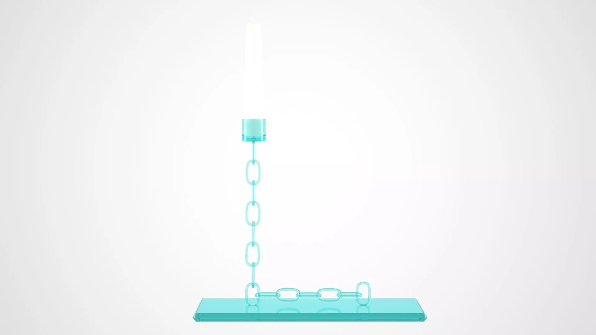 Chain L Candleholder Tinted Glass Color 3D model_0