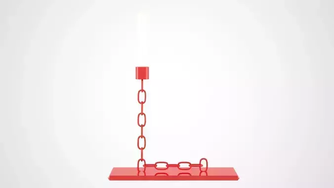 Chain L Candleholder Red Glass Color 3D model