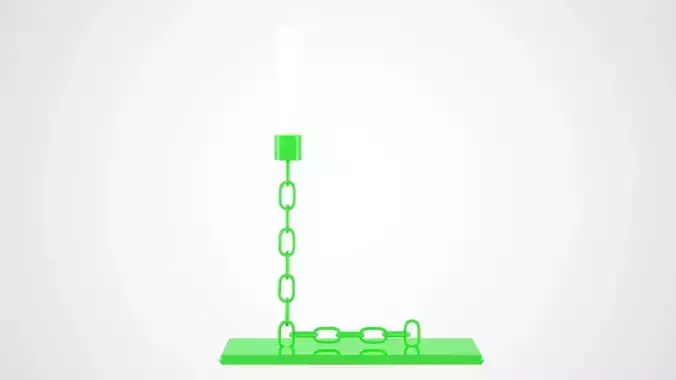 Chain L Candleholder Green Glass Color