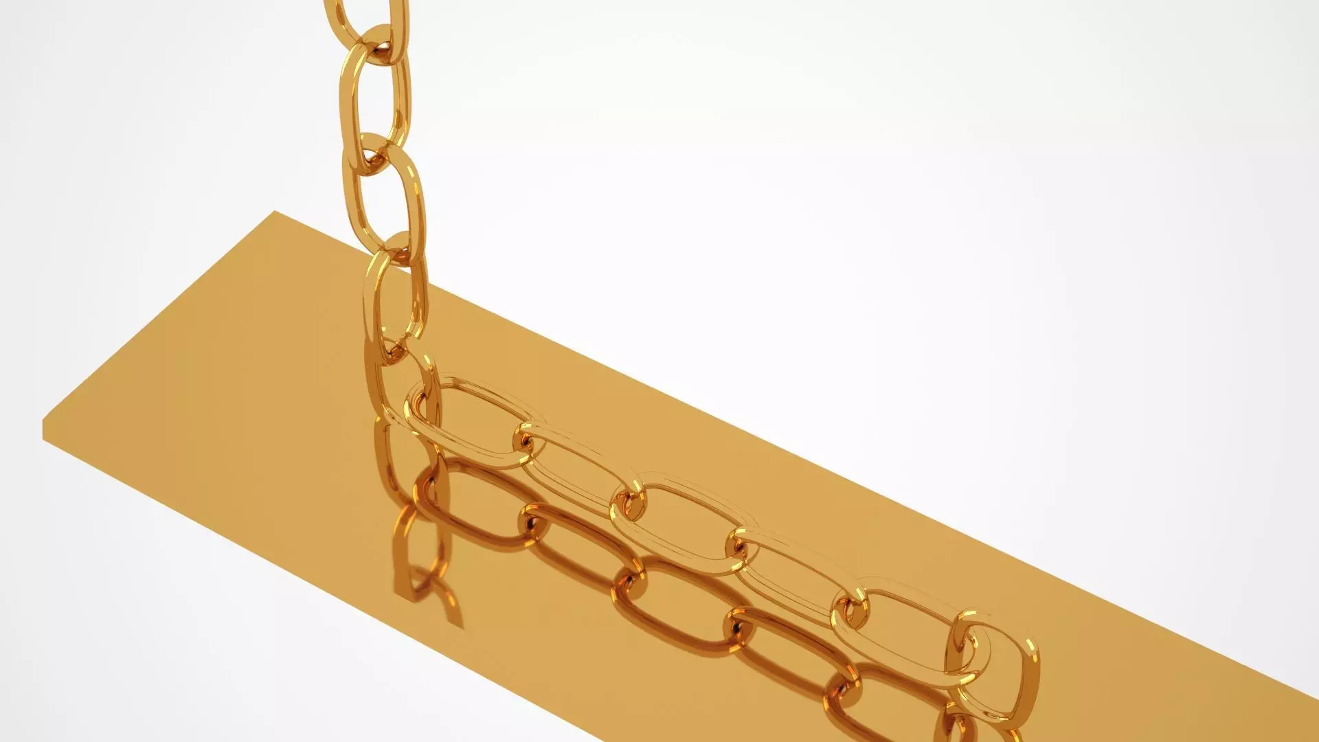 Chain L Candleholder Gold Color 3D model_2