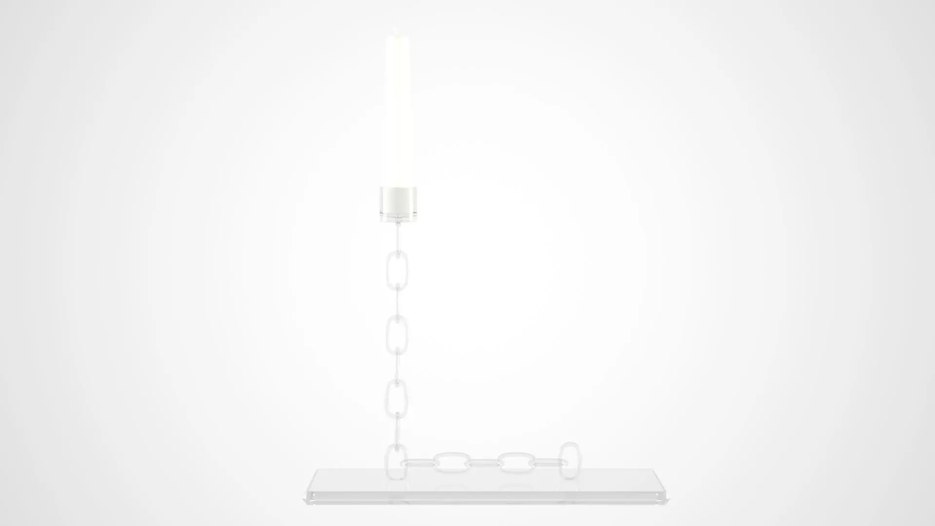 Chain L Candleholder Clear Glass Color 3D model_0