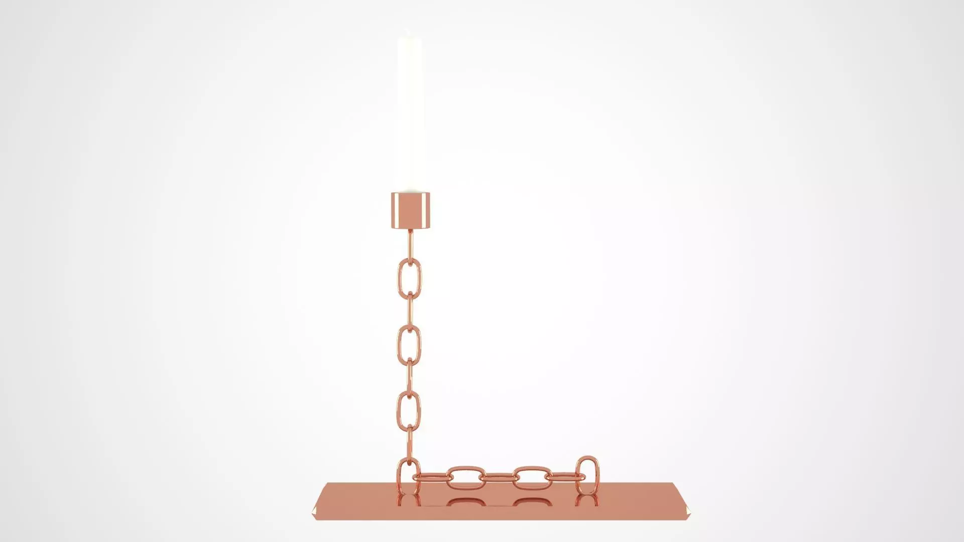 Chain L Candleholder Bronze Color 3D model_0