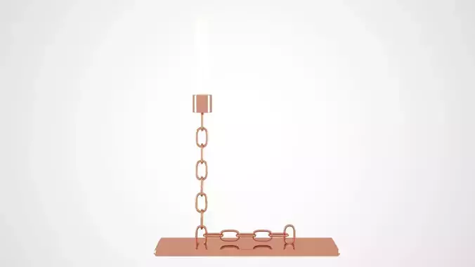 Chain L Candleholder Bronze Color