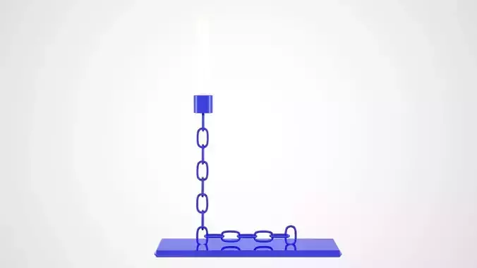 Chain L Candleholder Blue Glass Color