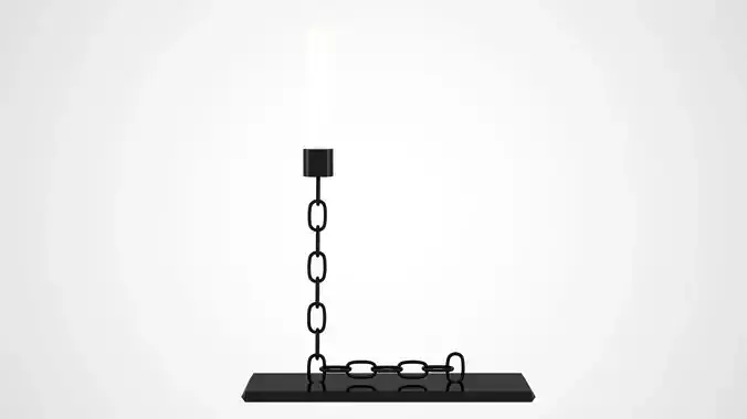 Chain L Candleholder Black Iron Color