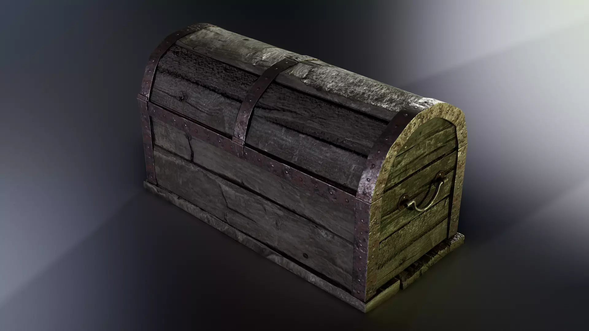Wooden Chest Low-poly 3D model_4