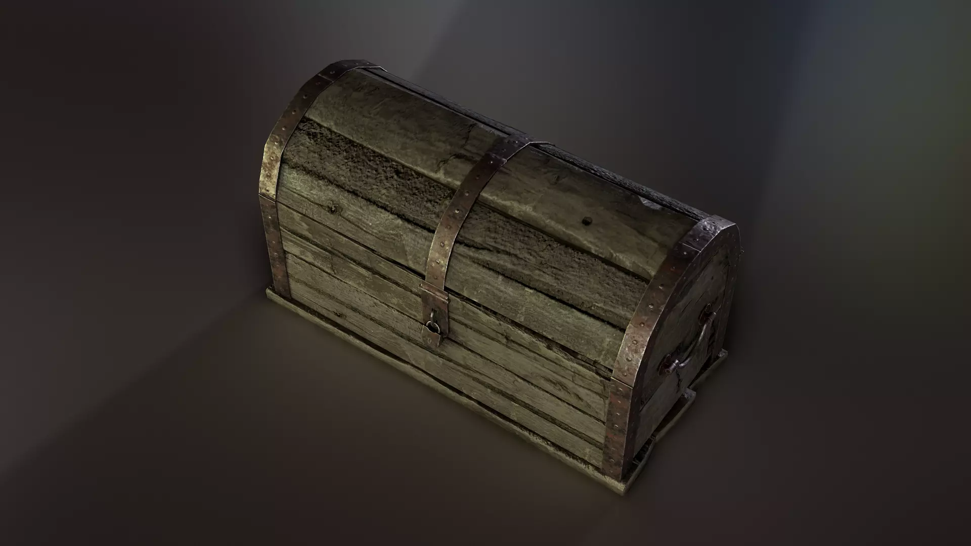 Wooden Chest Low-poly 3D model_5
