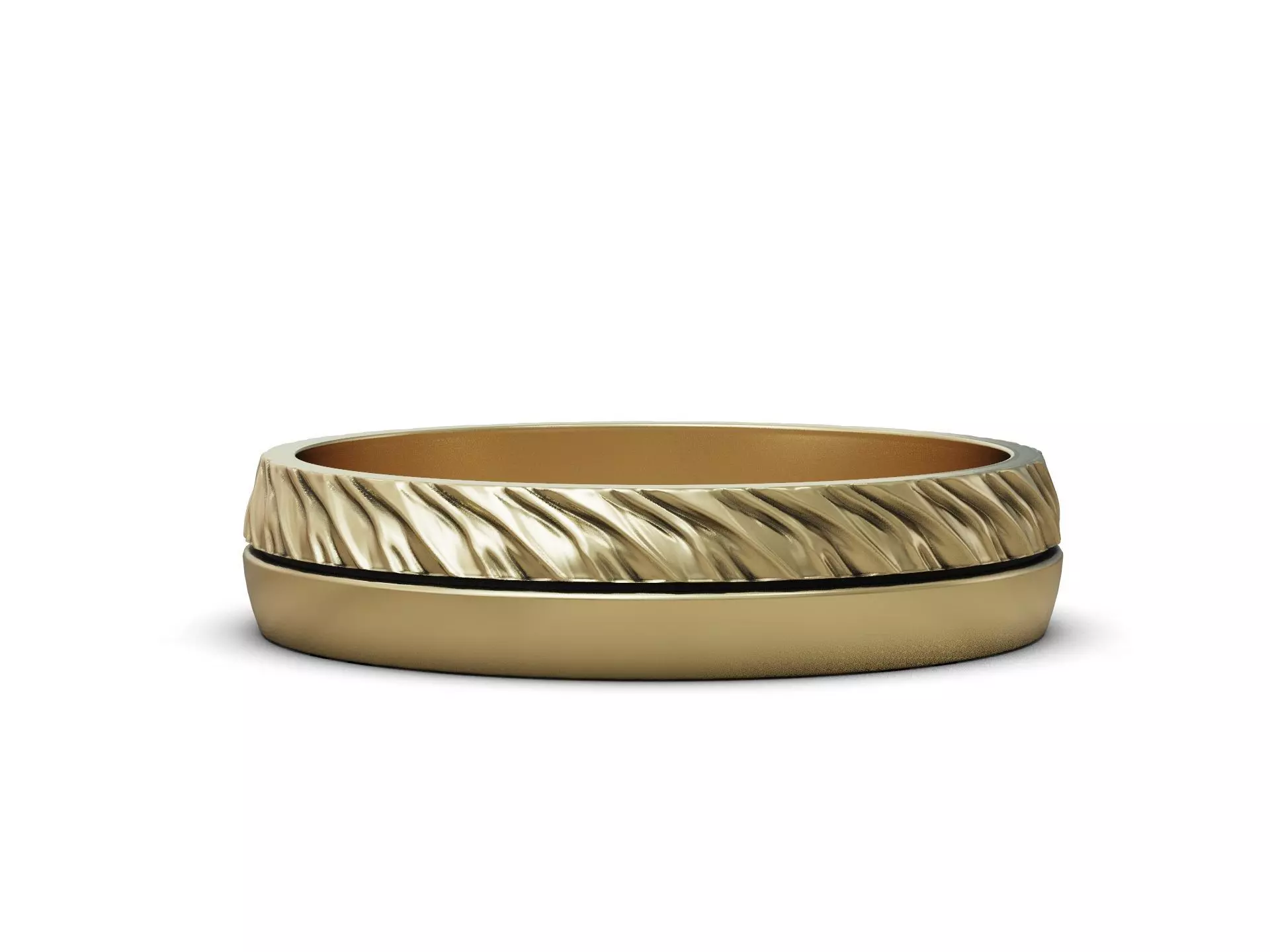 Wedding ring two halfs twisted form polished finishing 3D print model_12