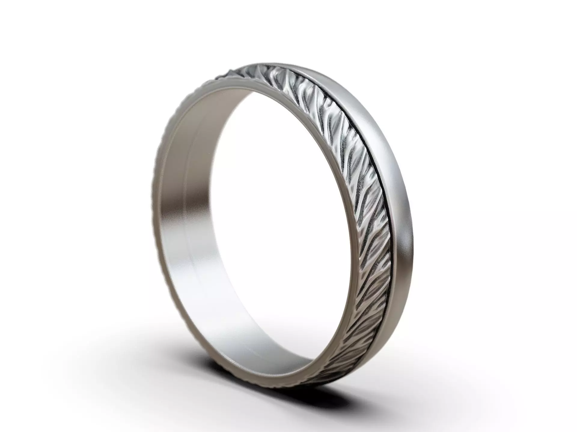 Wedding ring two halfs twisted form polished finishing 3D print model_8
