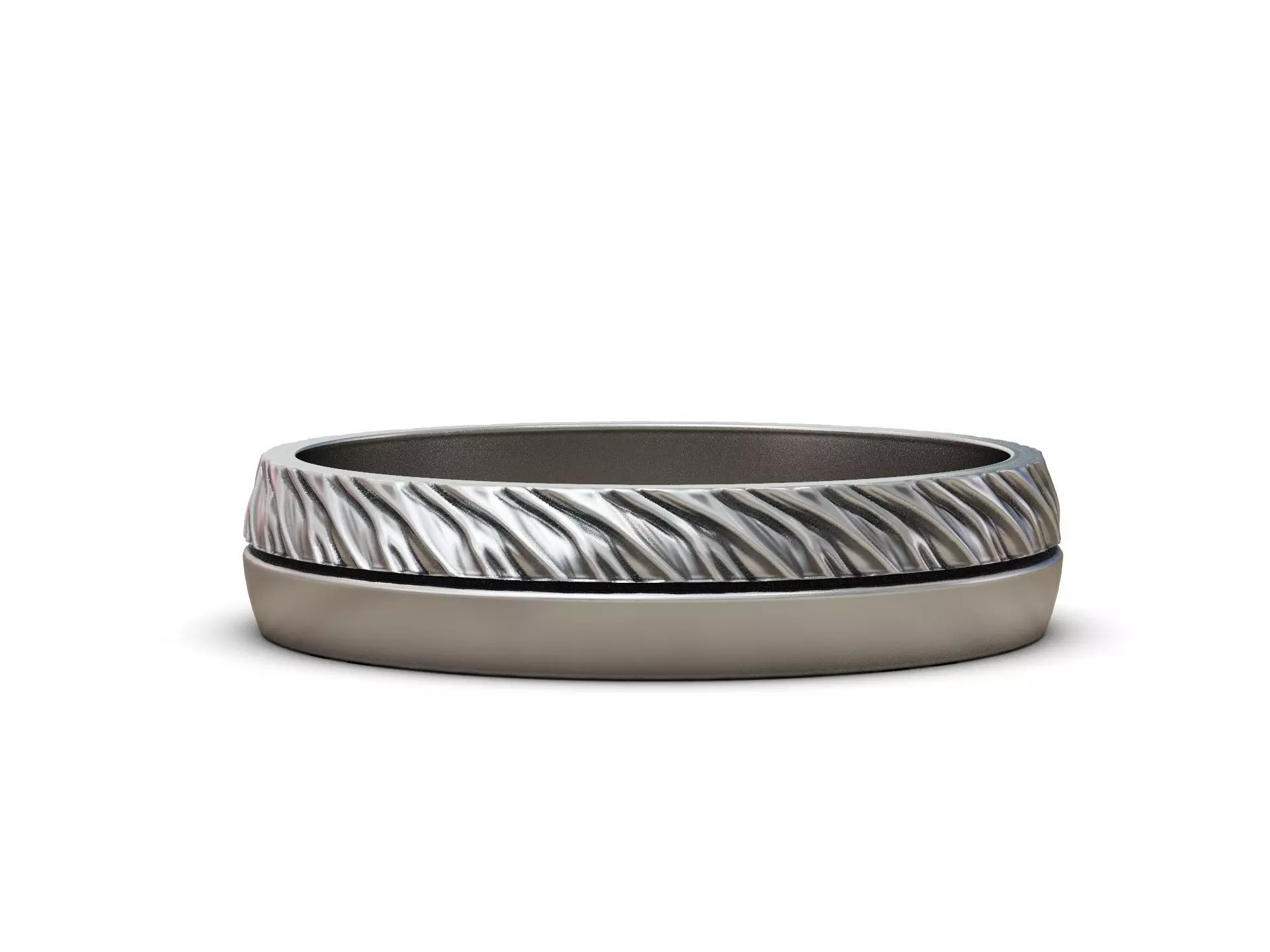 Wedding ring two halfs twisted form polished finishing 3D print model_13