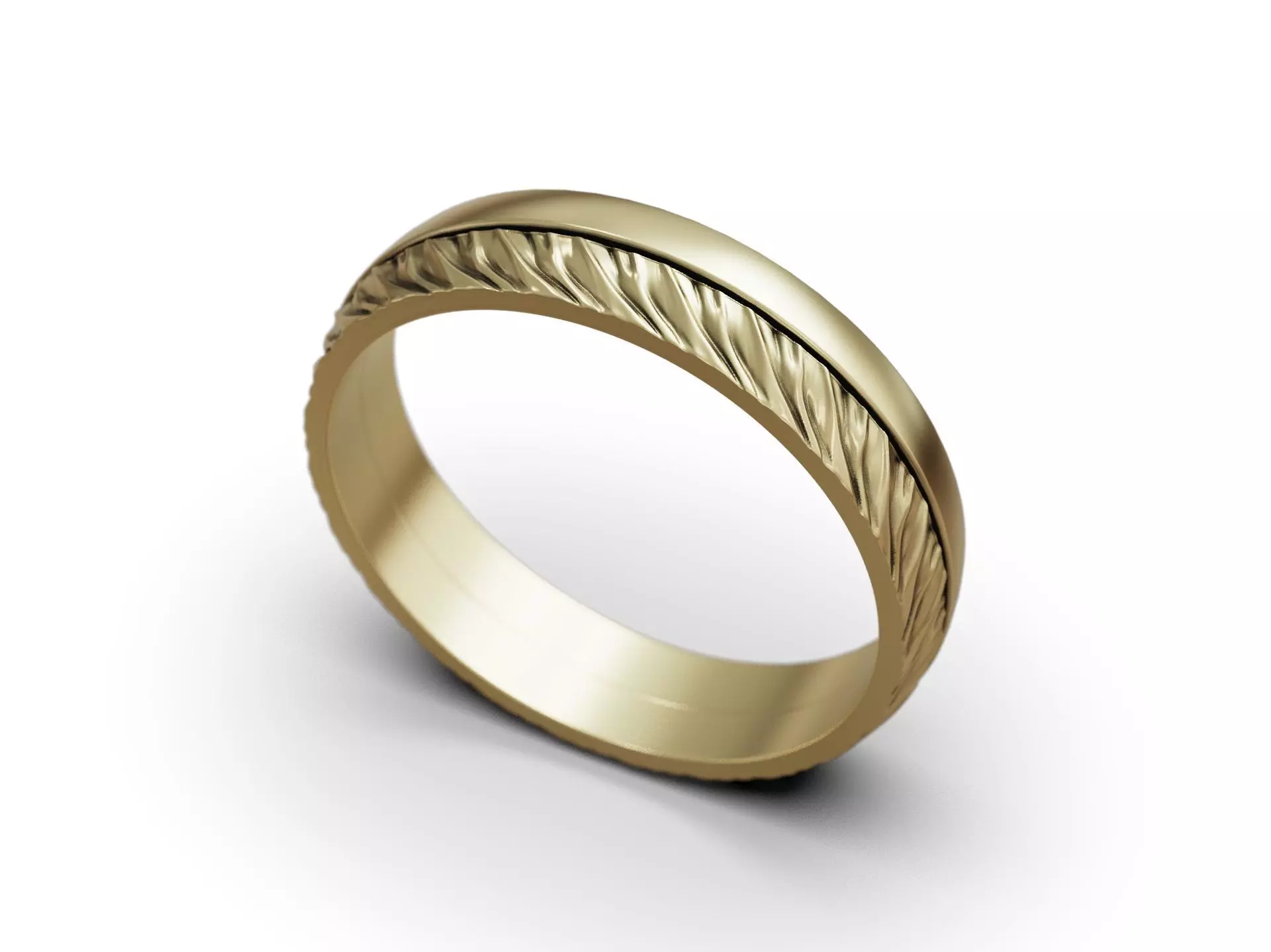 Wedding ring two halfs twisted form polished finishing 3D print model_10