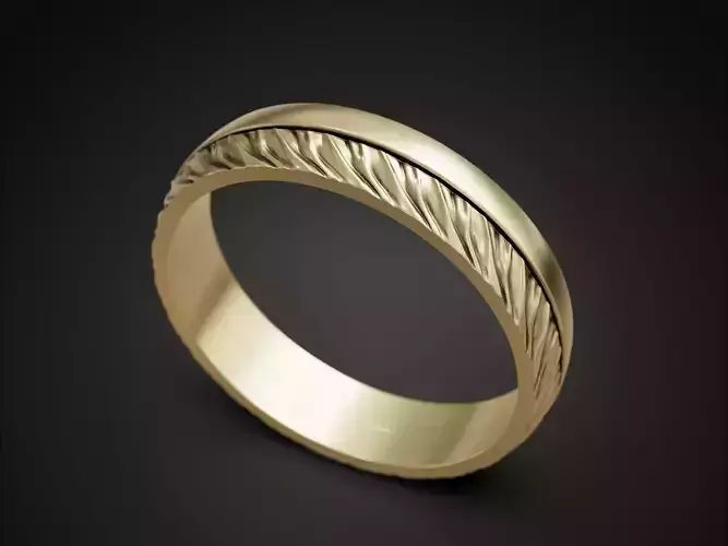 Wedding ring two halfs twisted form polished finishing 3D print model