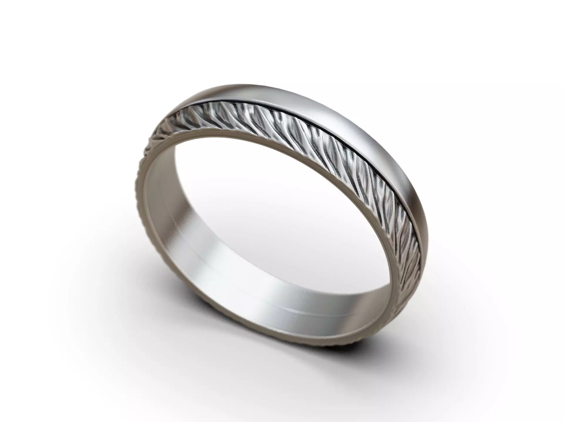 Wedding ring two halfs twisted form polished finishing 3D print model_11