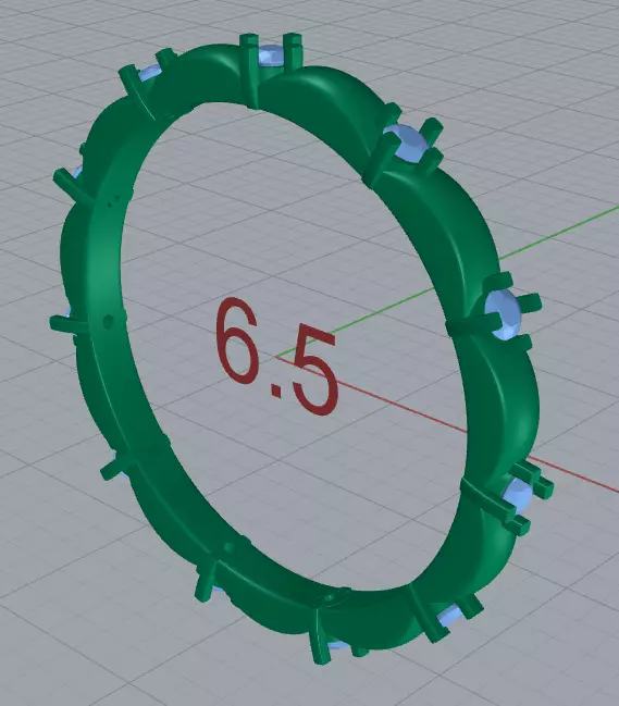 Elegant Scalloped Diamond Eternity Band Ring 3D Model  3D print model_29