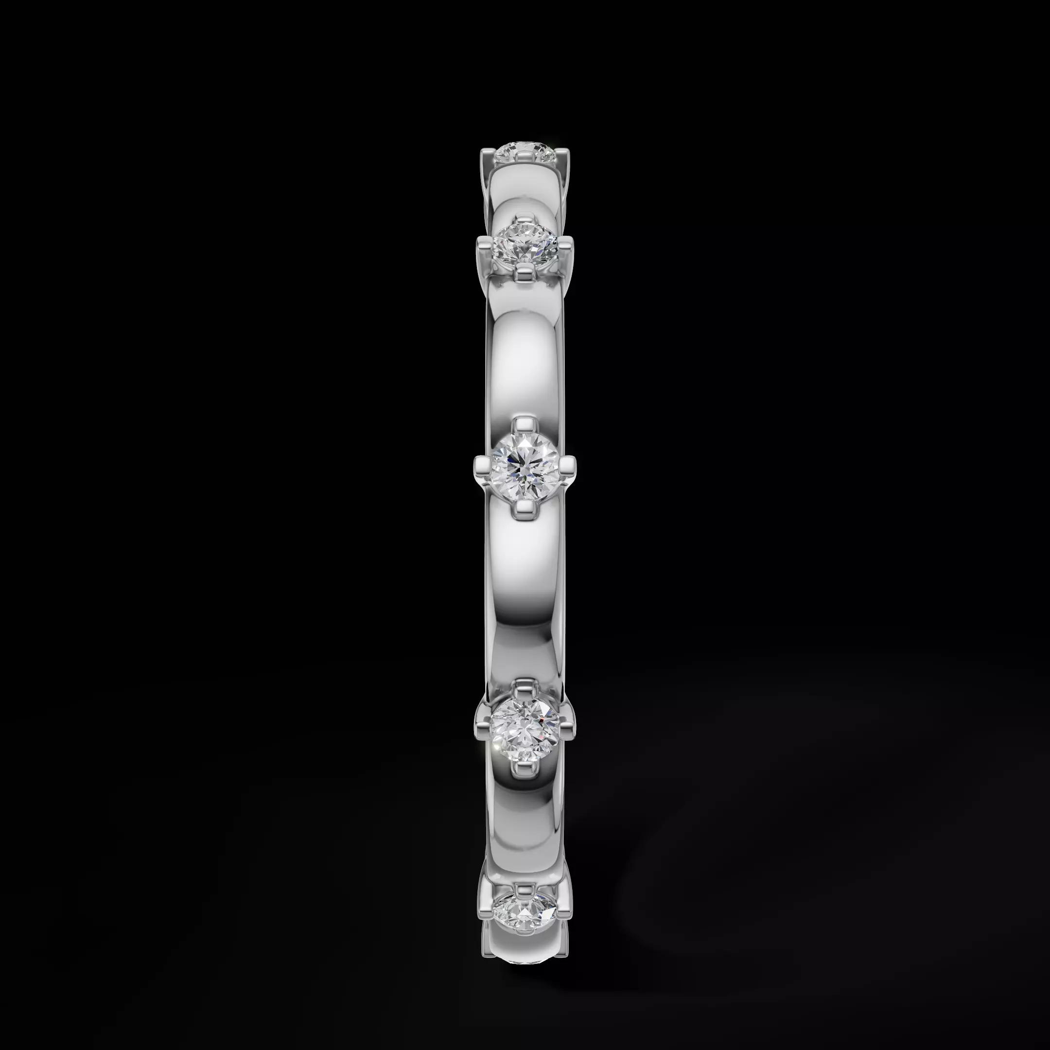 Elegant Scalloped Diamond Eternity Band Ring 3D Model  3D print model_15