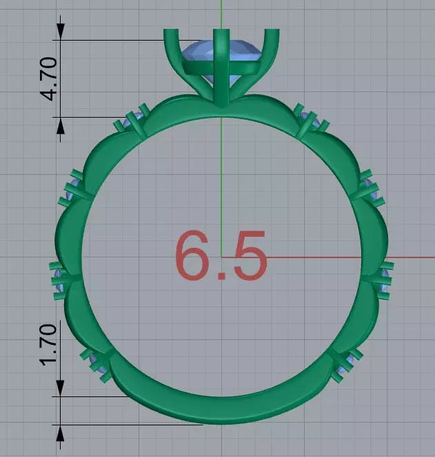 Scalloped Engagement Ring Matching Eternity Band Customizable 3D Model Collection_3