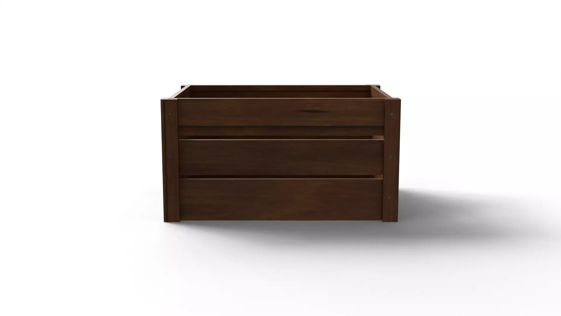 Open Wooden crate Low-poly 3D model_4