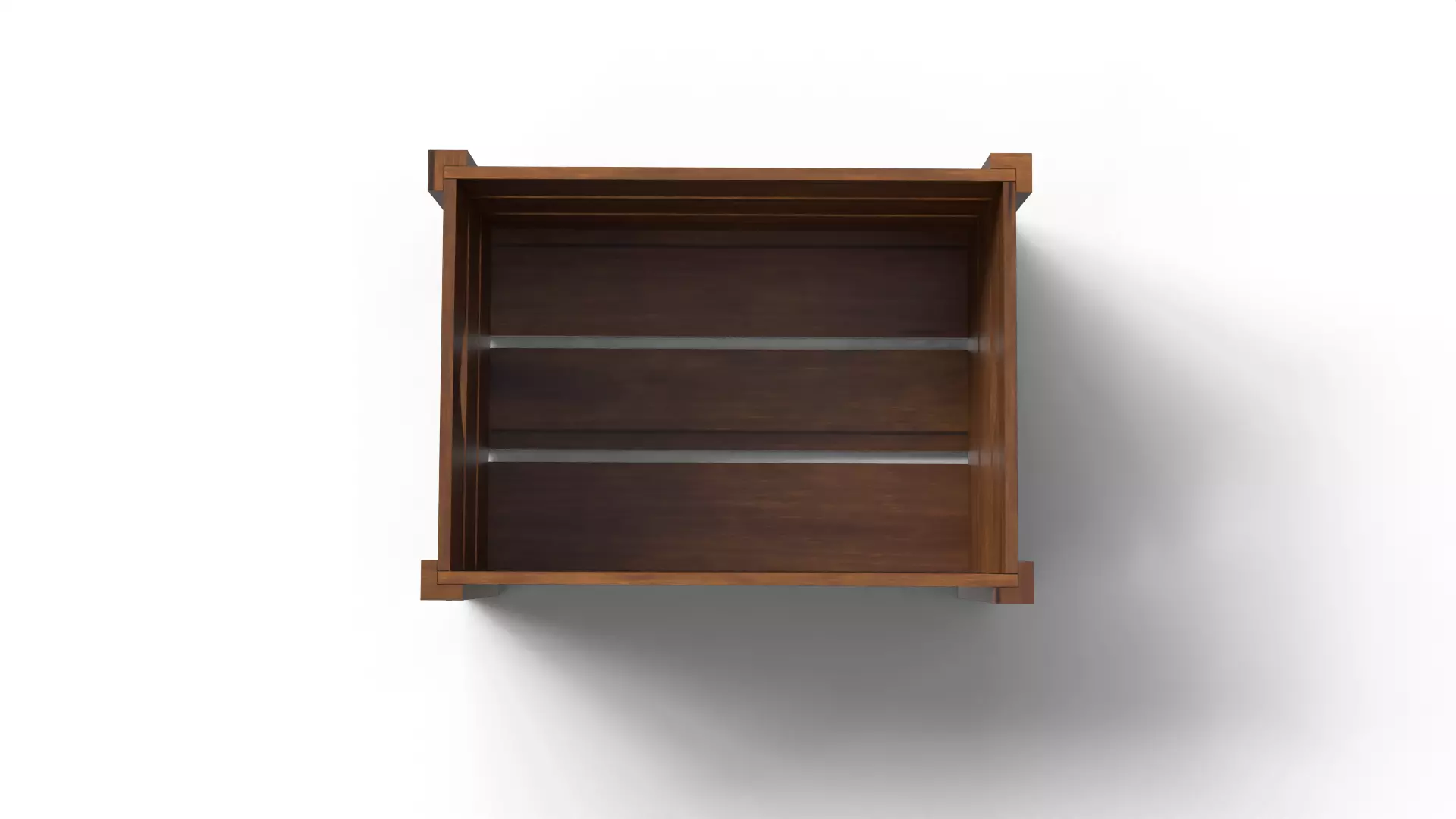 Open Wooden crate Low-poly 3D model_3