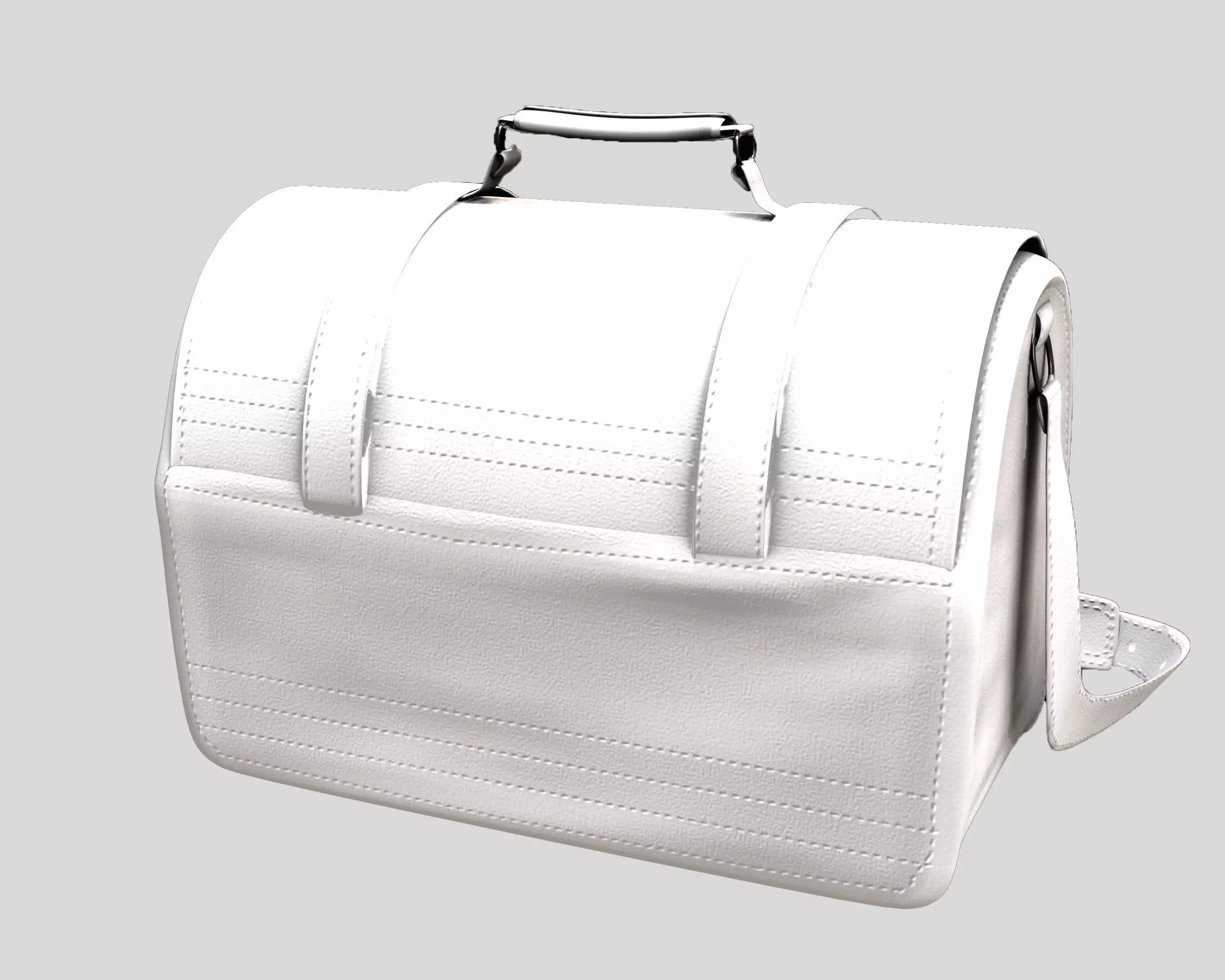 Leather Laptop Bag-Briefcase  Low-poly 3D model_13