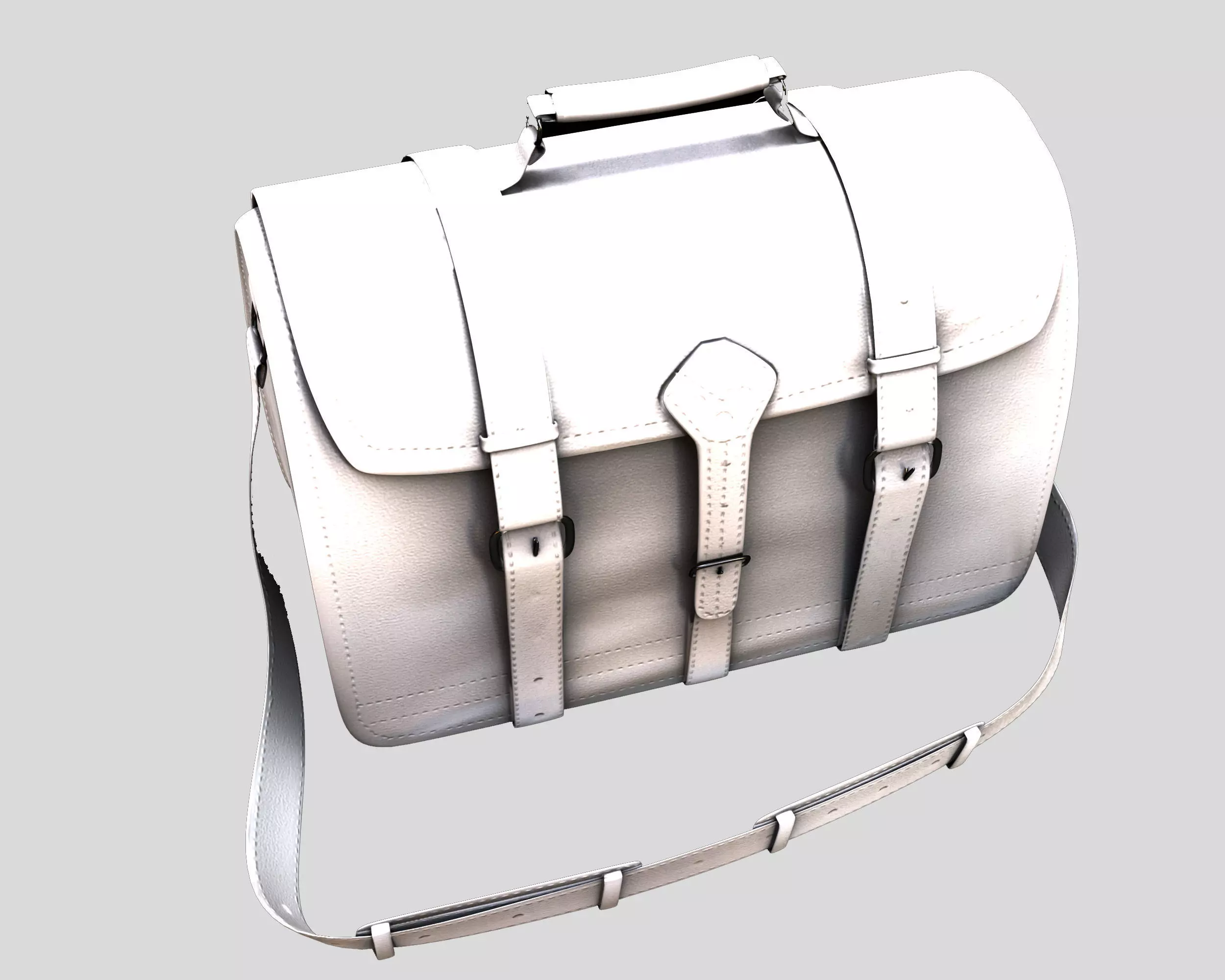 Leather Laptop Bag-Briefcase  Low-poly 3D model_12