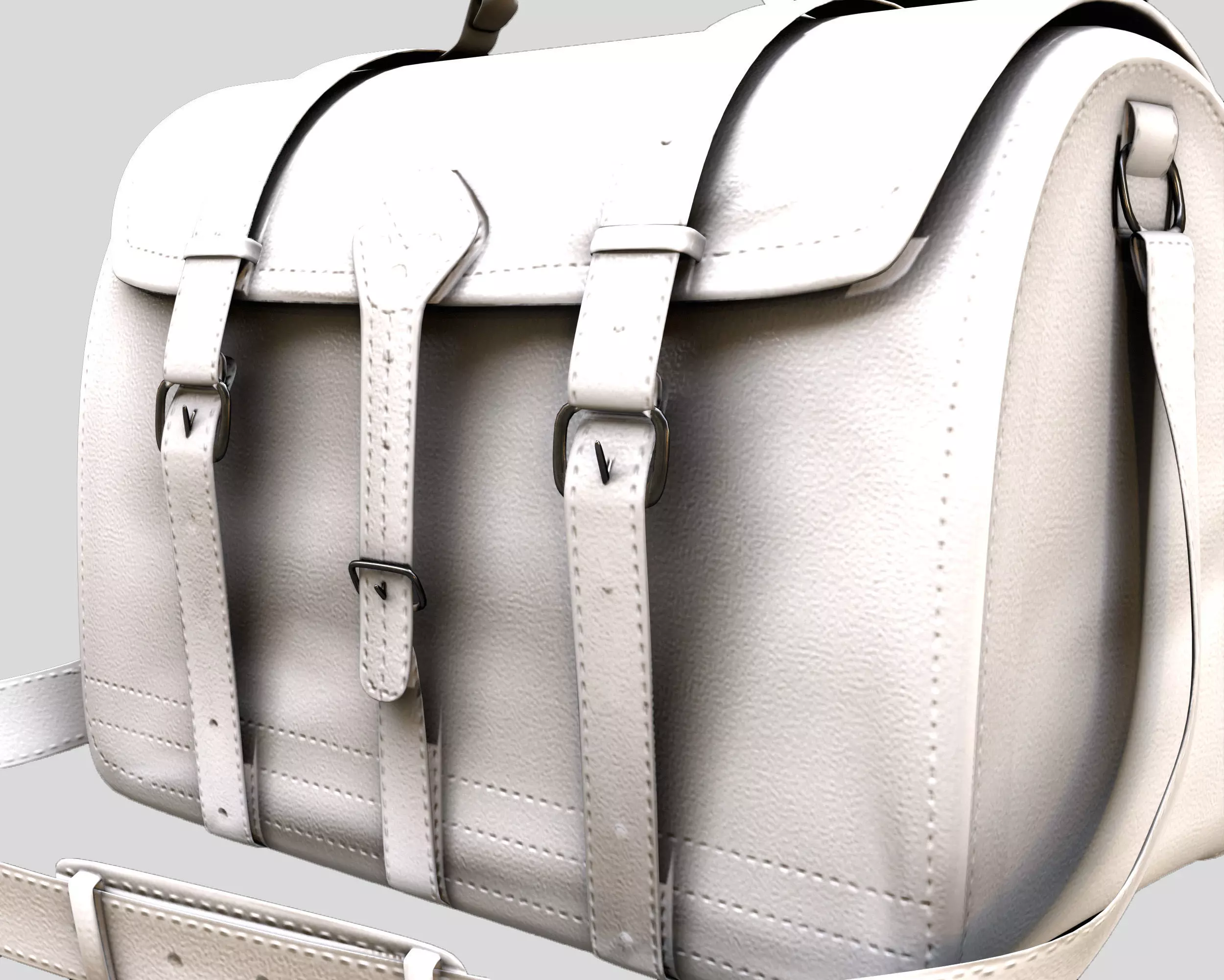 Leather Laptop Bag-Briefcase  Low-poly 3D model_10