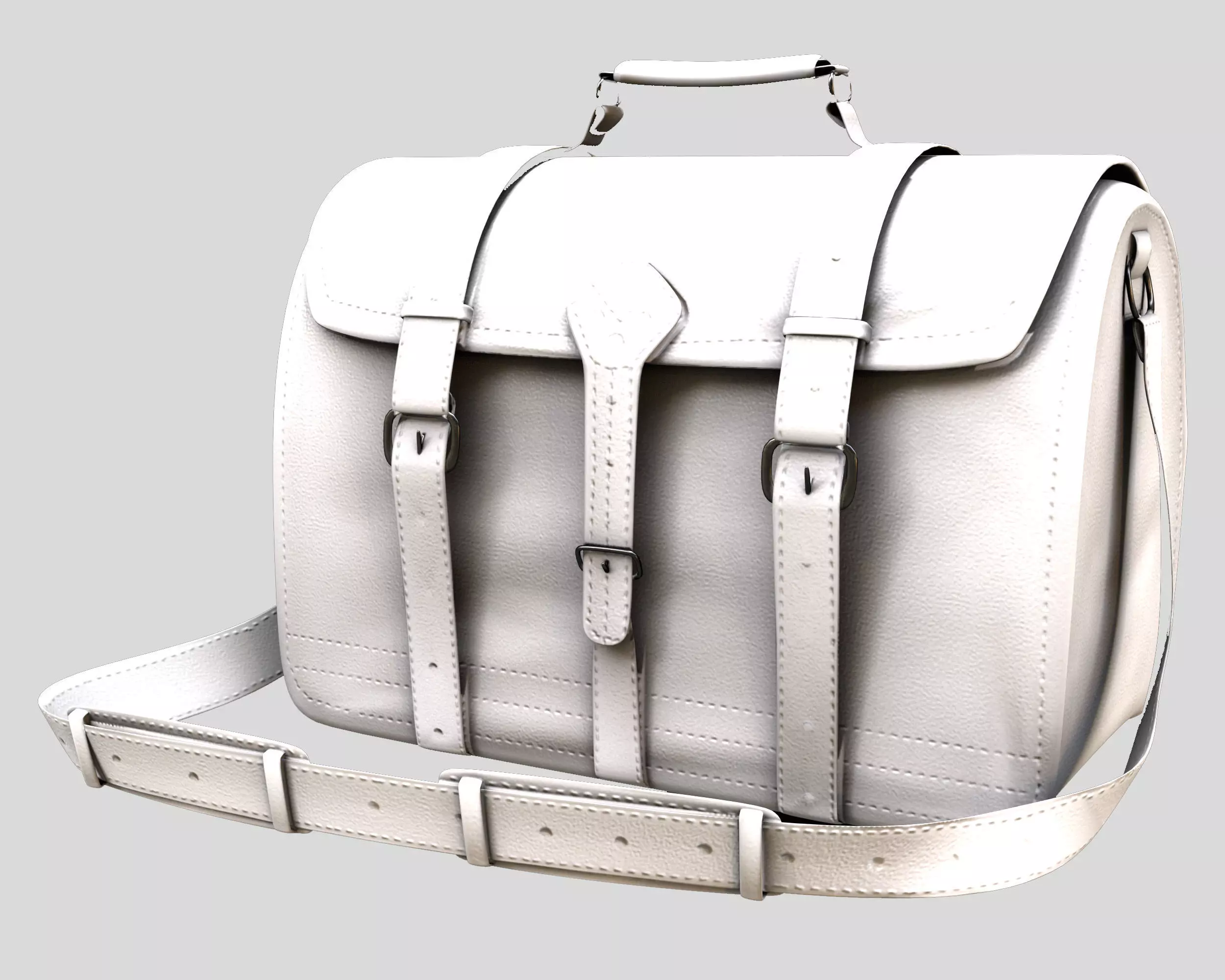 Leather Laptop Bag-Briefcase  Low-poly 3D model_9