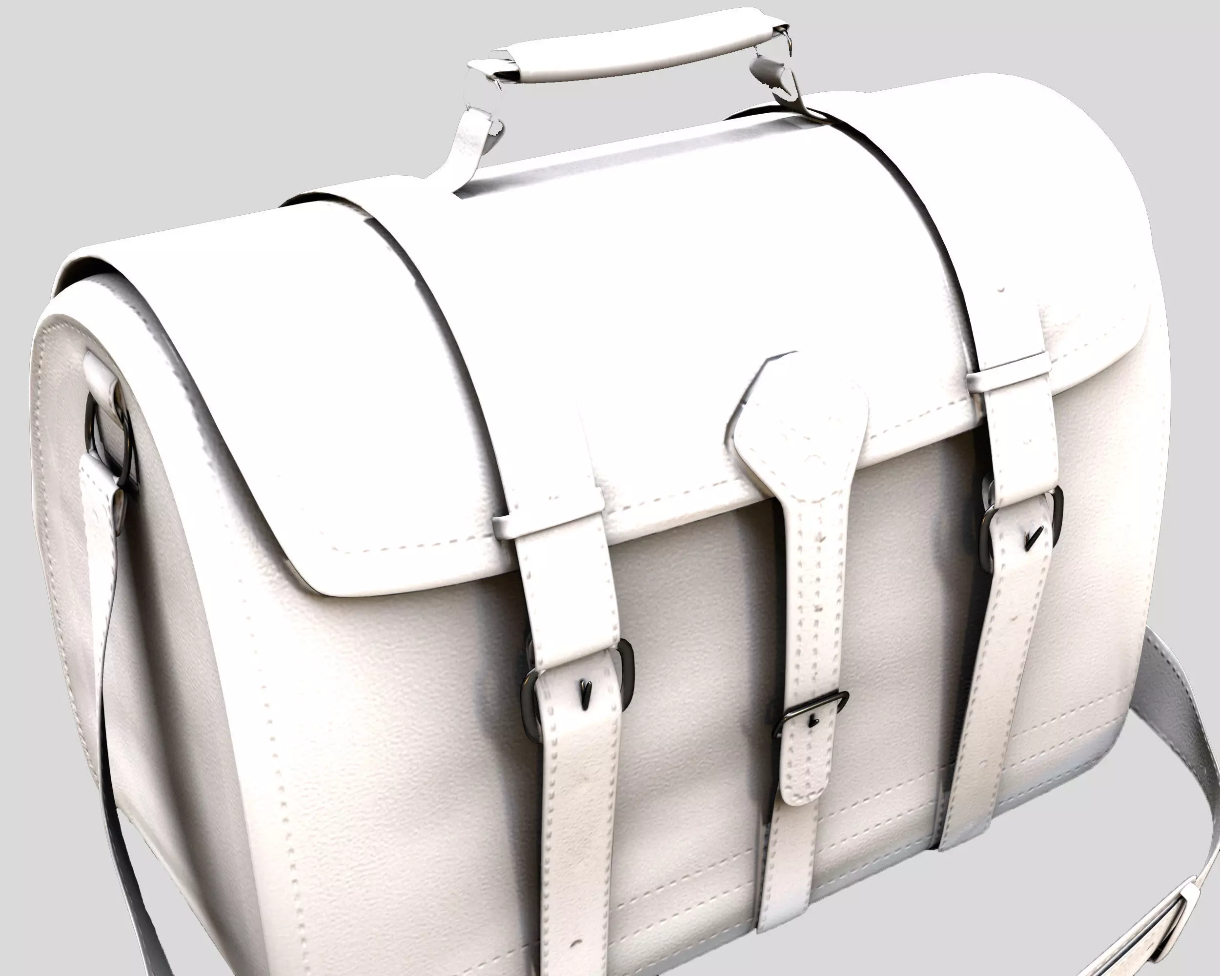 Leather Laptop Bag-Briefcase  Low-poly 3D model_11