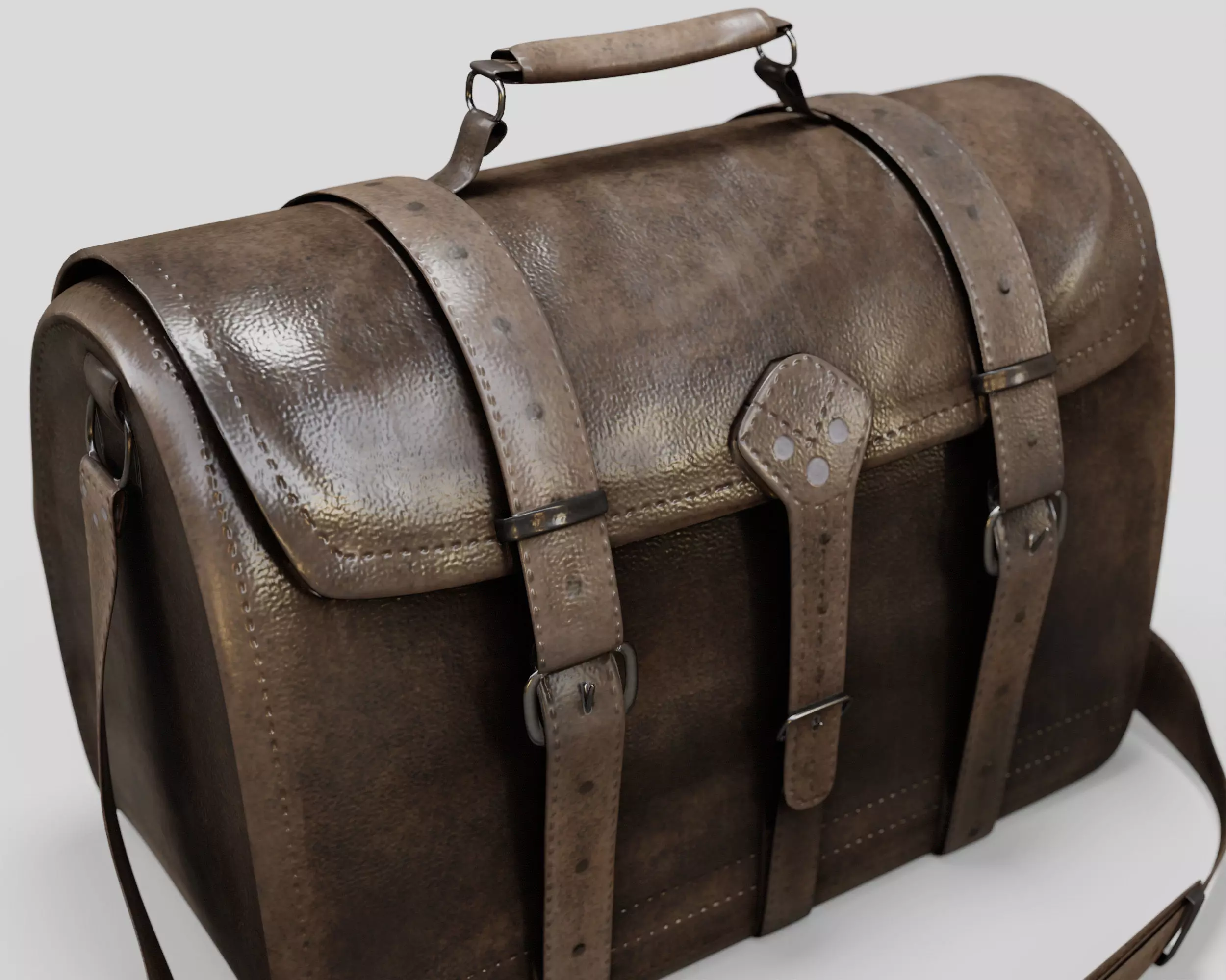 Leather Laptop Bag-Briefcase  Low-poly 3D model_5