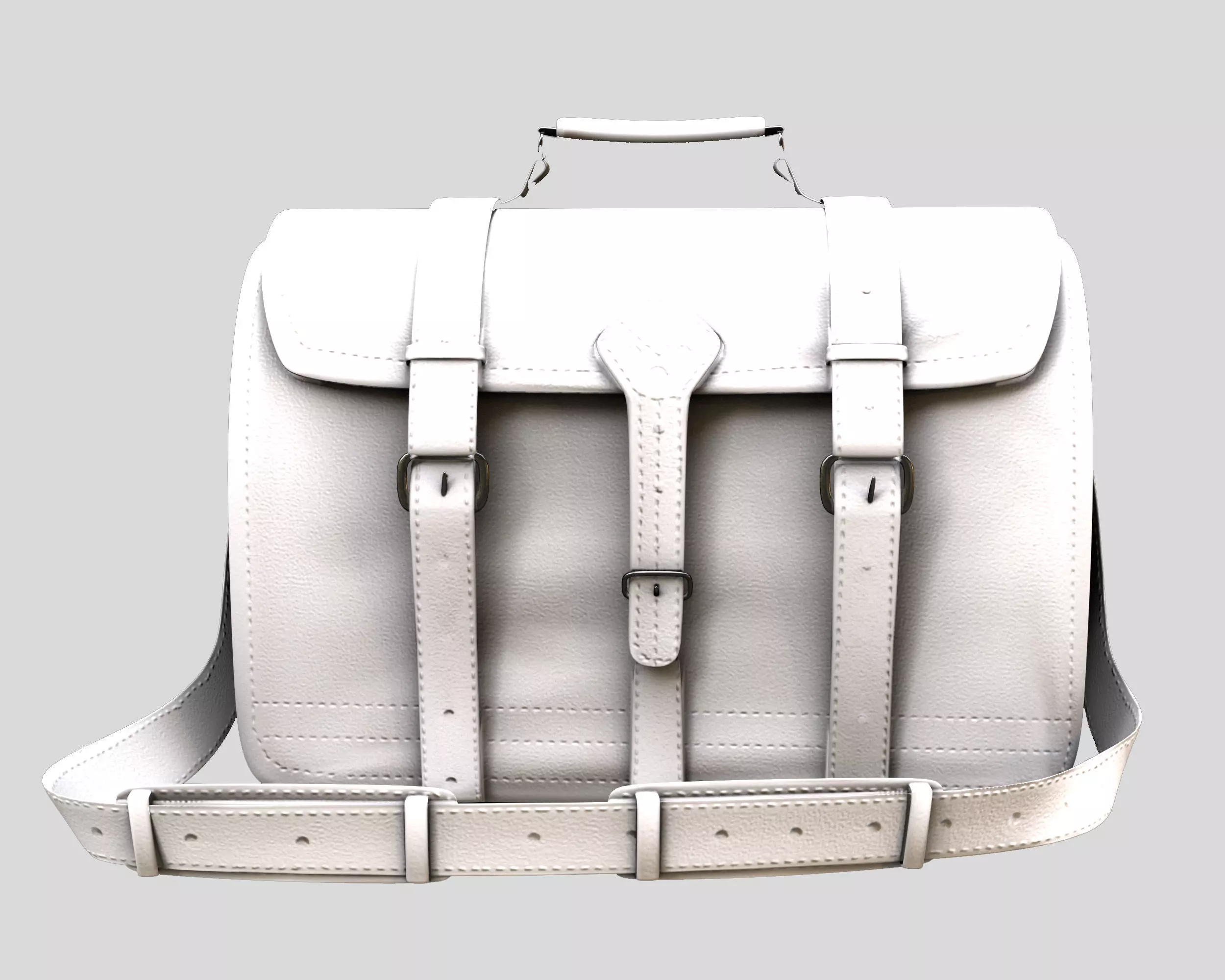 Leather Laptop Bag-Briefcase  Low-poly 3D model_8