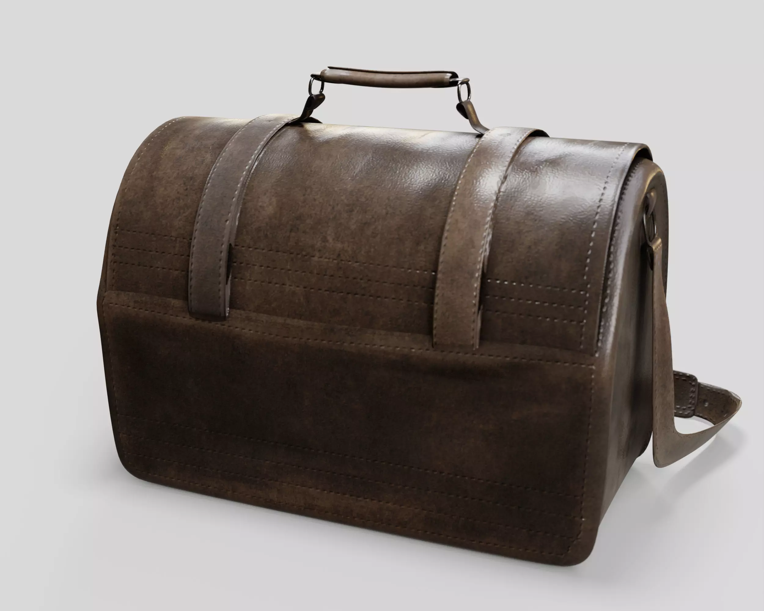 Leather Laptop Bag-Briefcase  Low-poly 3D model_7