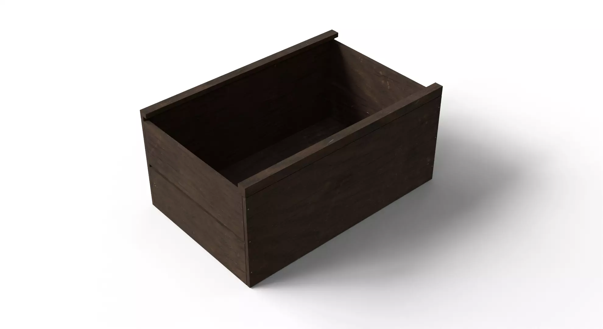 Open wooden Crate Low-poly 3D model_3