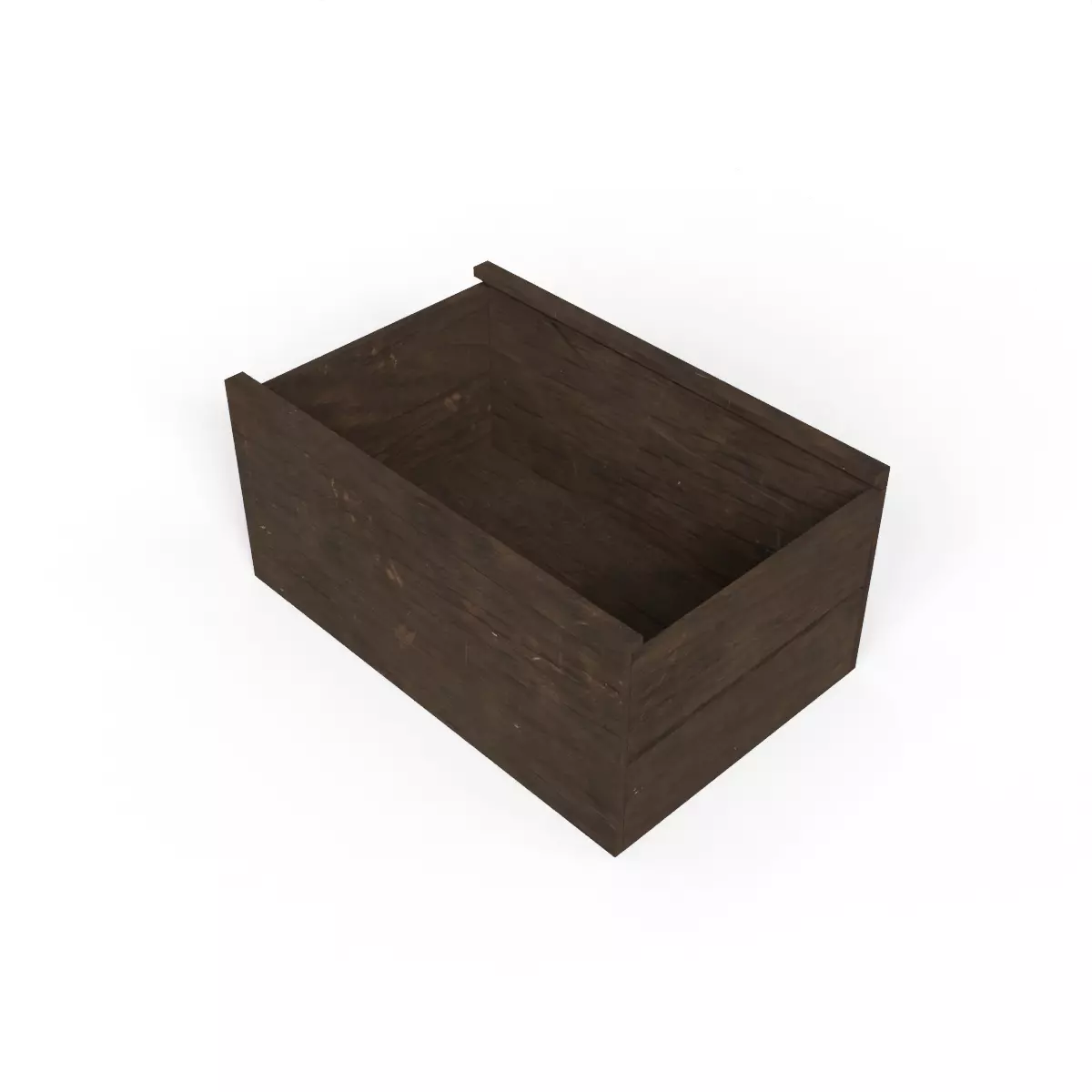 Open wooden Crate Low-poly 3D model_6