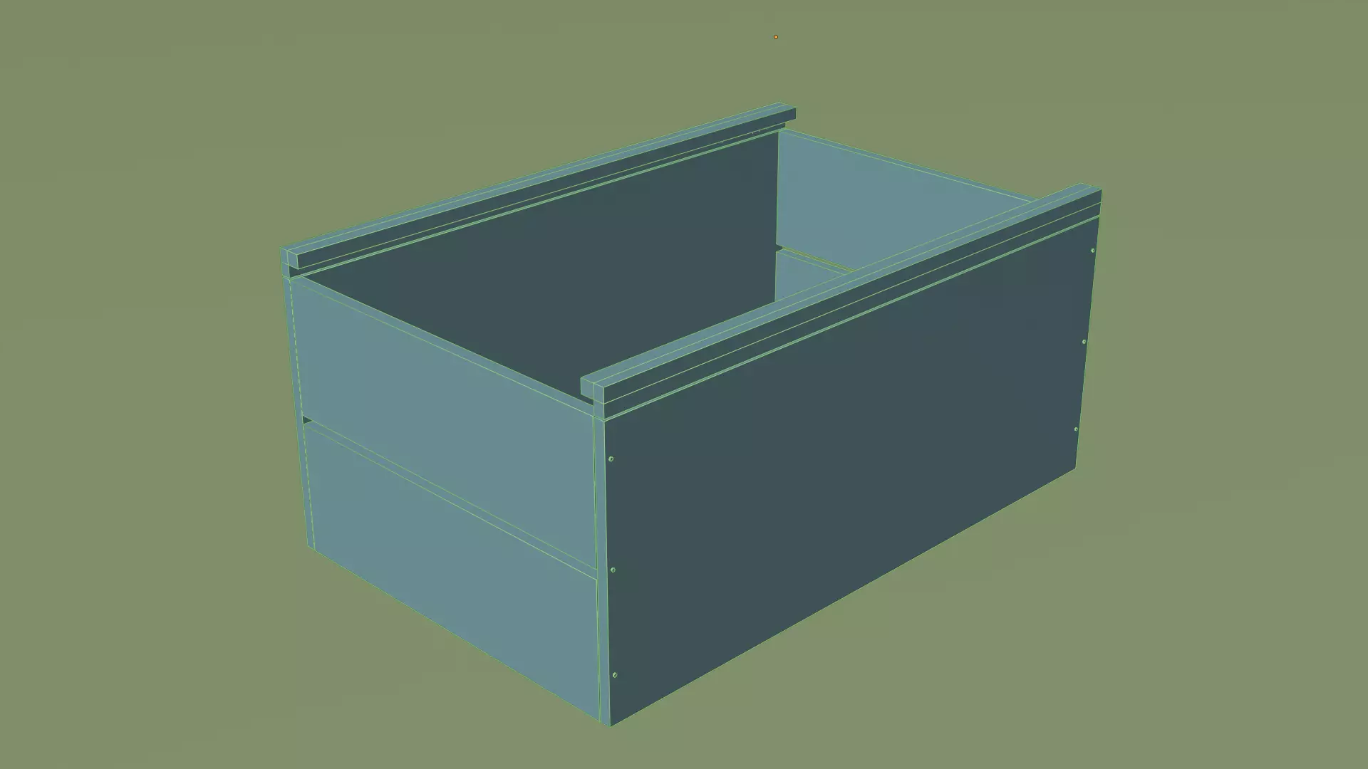 Open wooden Crate Low-poly 3D model_8