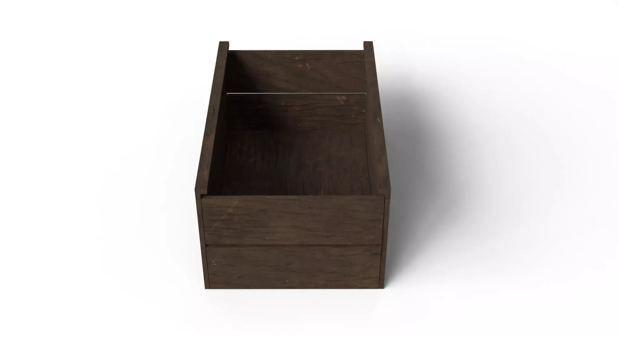 Open wooden Crate Low-poly 3D model_2