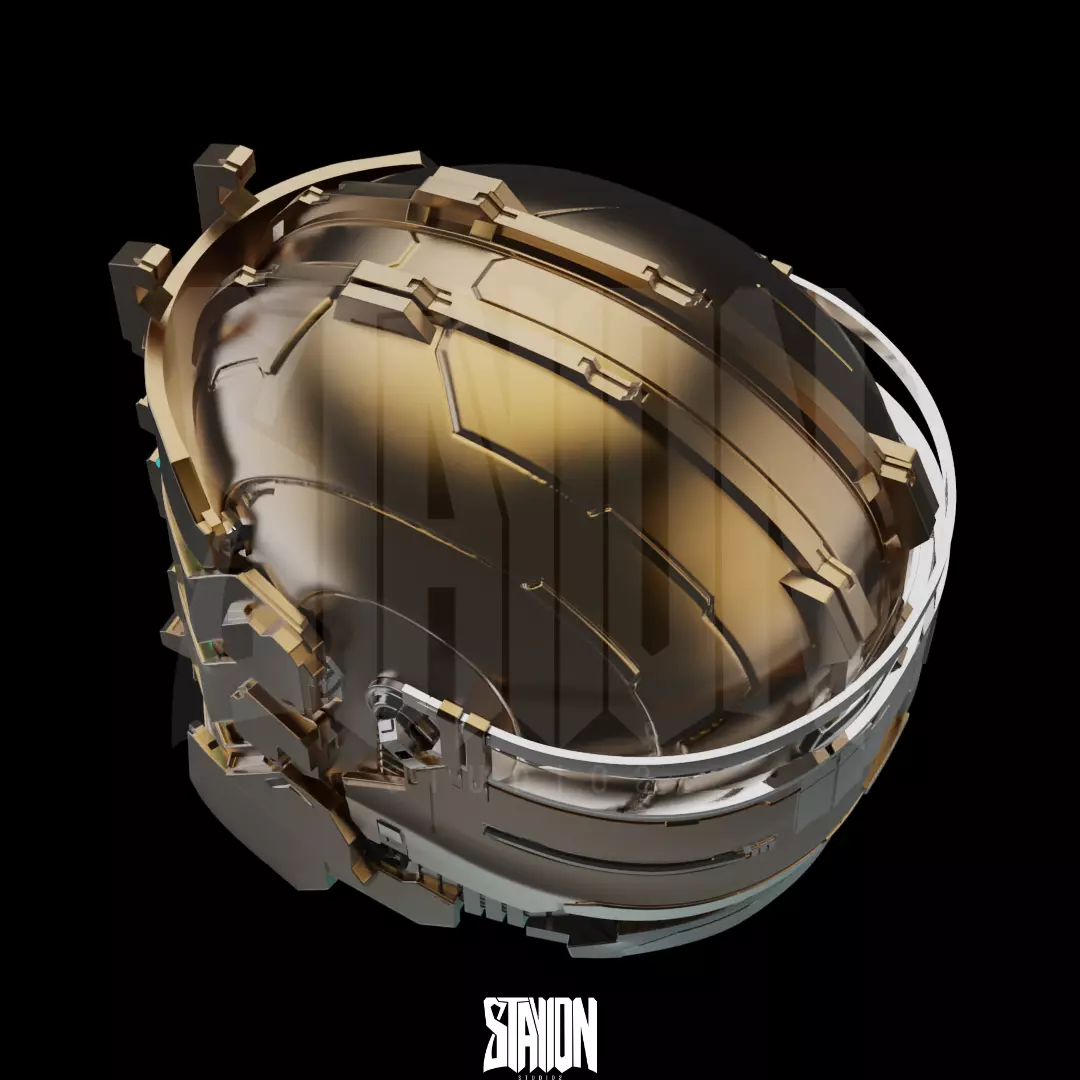 Dead Space Remake Inspired Level 3 Helmet 3D Printable File 3D print model_4