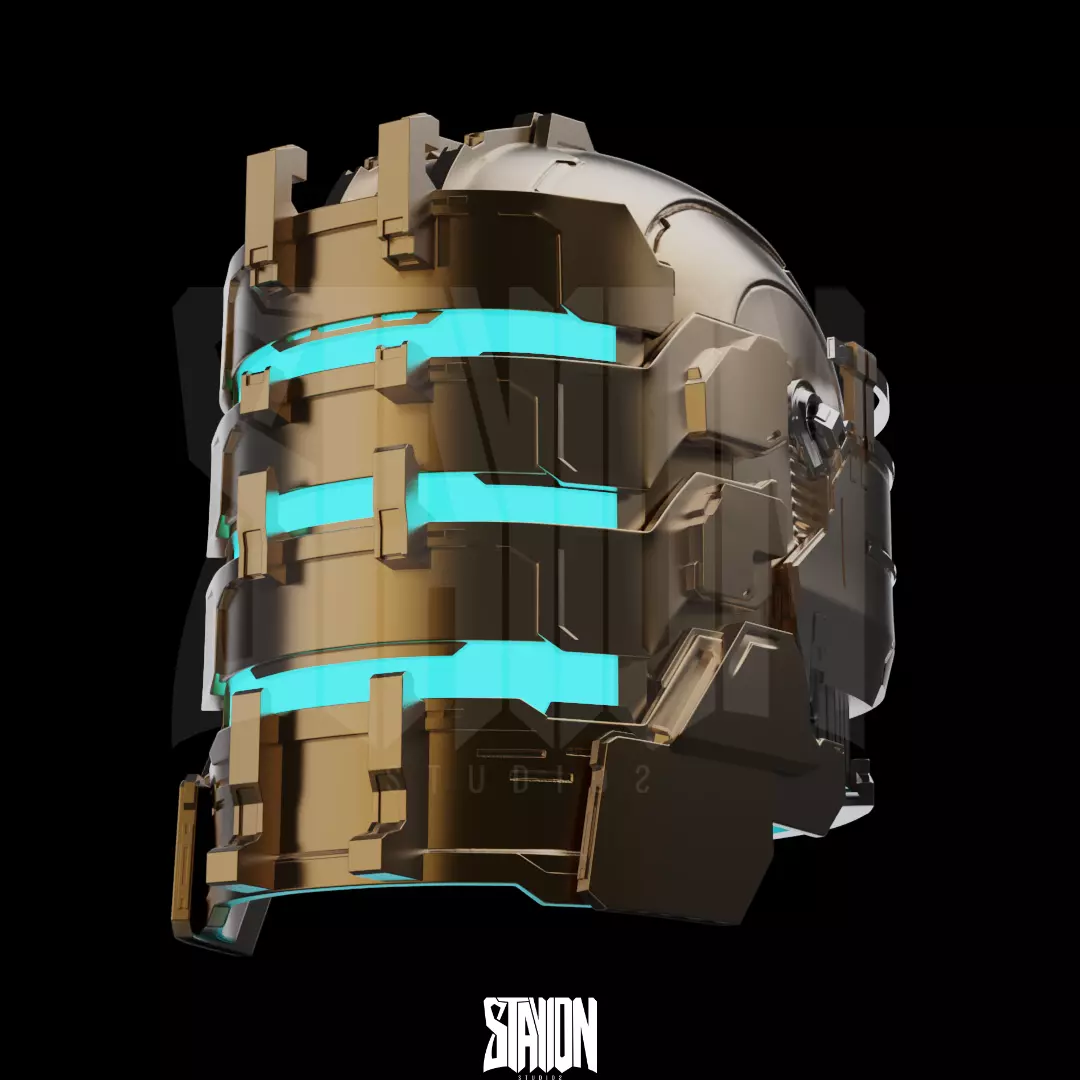 Dead Space Remake Inspired Level 3 Helmet 3D Printable File 3D print model_0