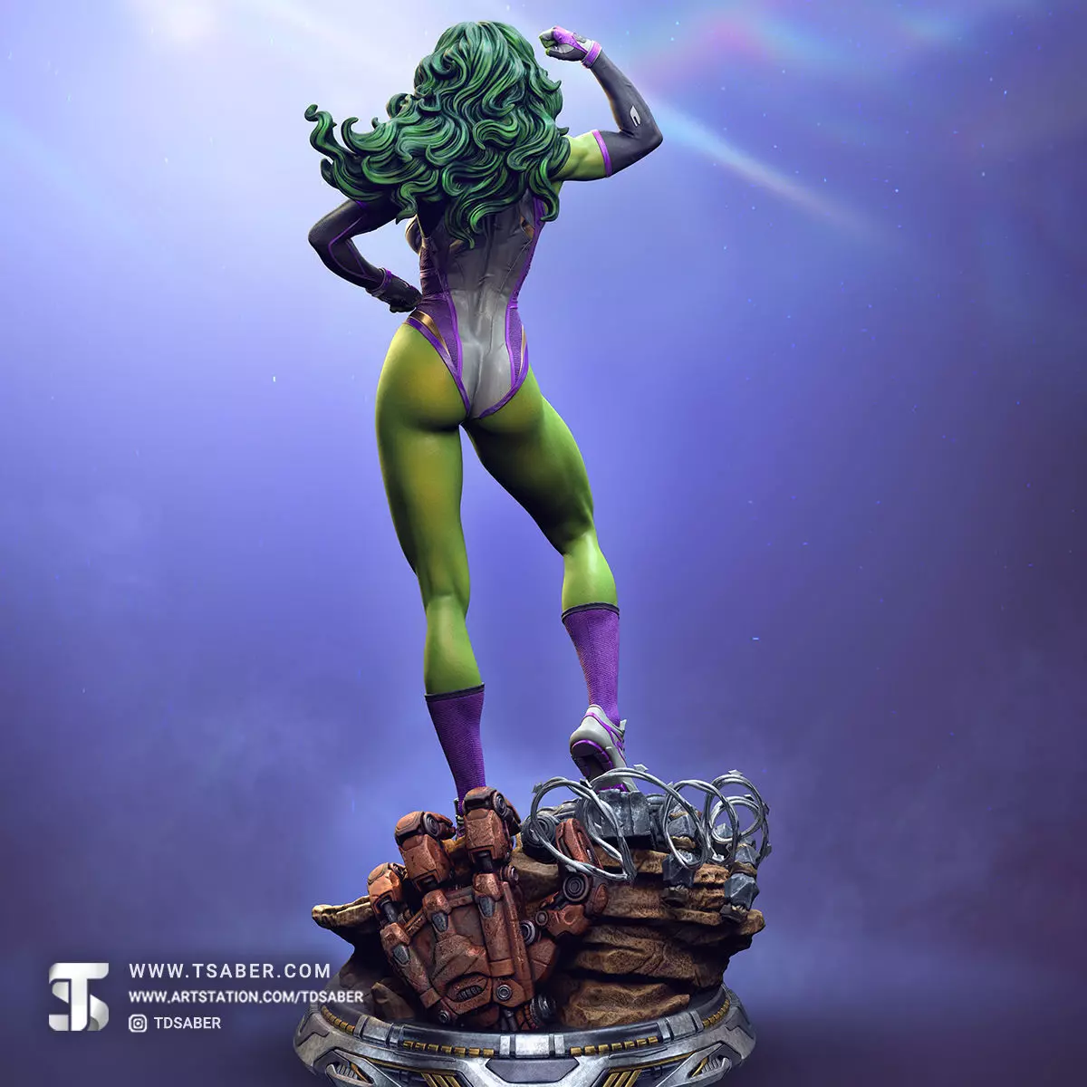 She-Hulk Statue 3D print model_11