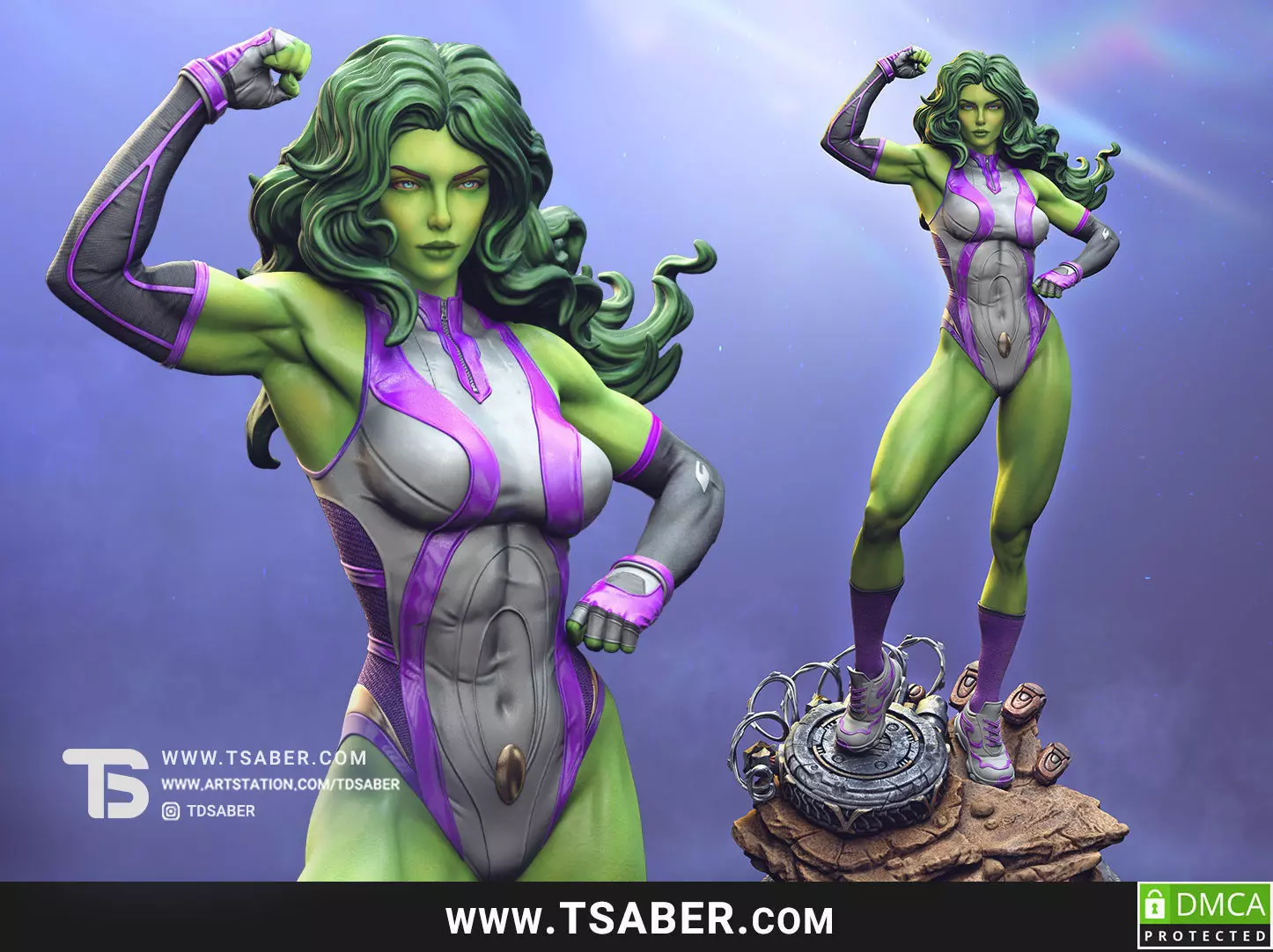 She-Hulk Statue 3D print model_0
