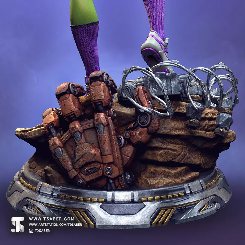 She-Hulk Statue 3D print model_12