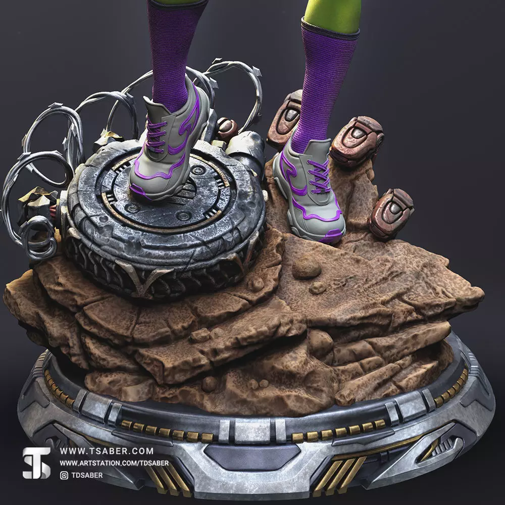 She-Hulk Statue 3D print model_3