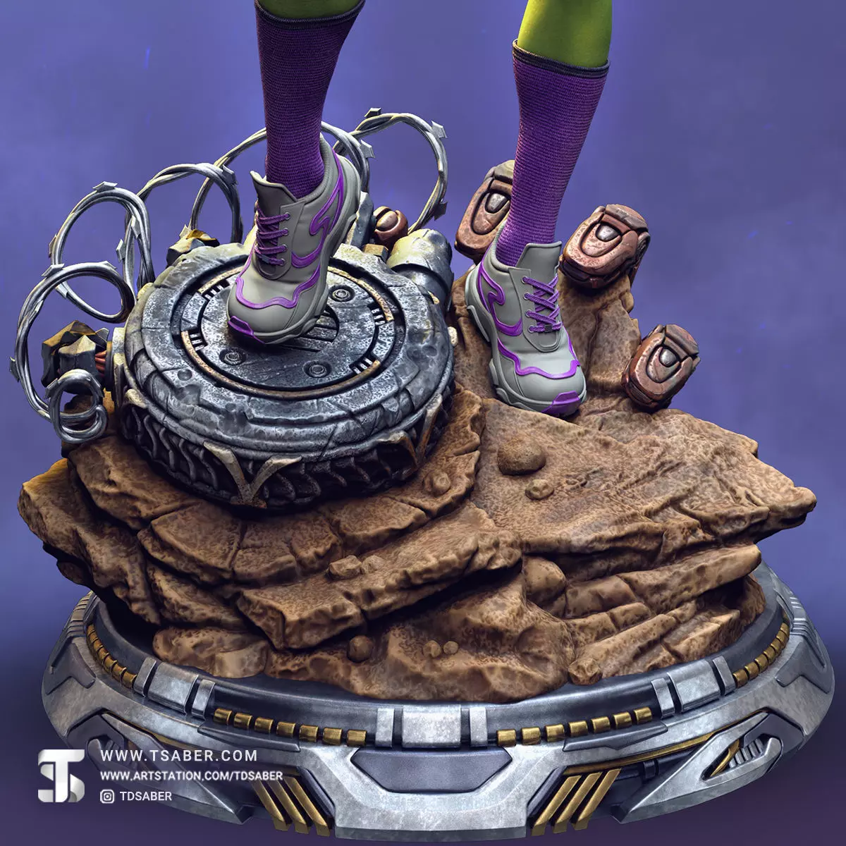 She-Hulk Statue 3D print model_7