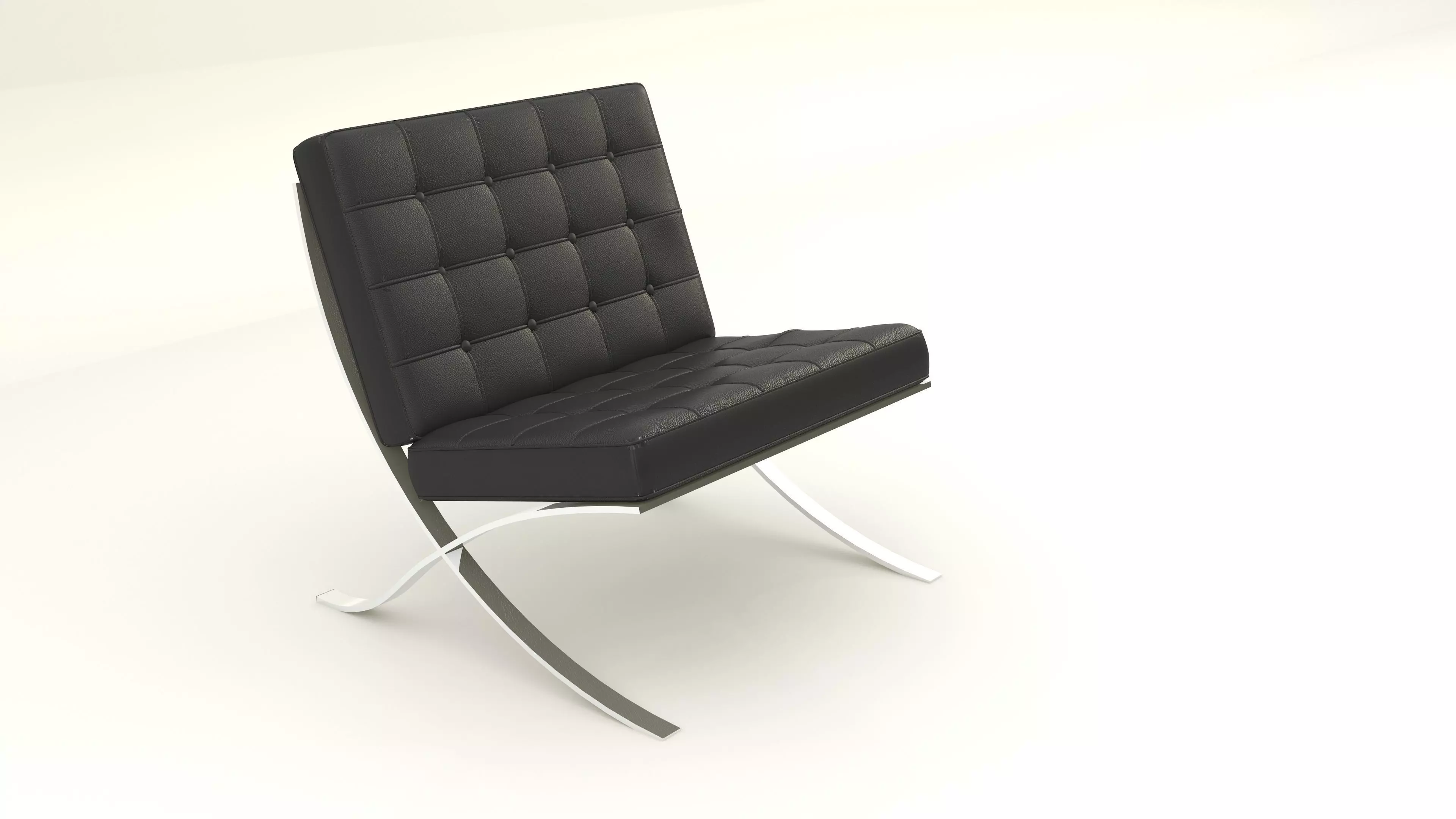 Barcelona Chair Free low-poly 3D model_0