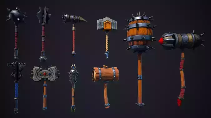 Stylized Fantasy Weapons - Hammers