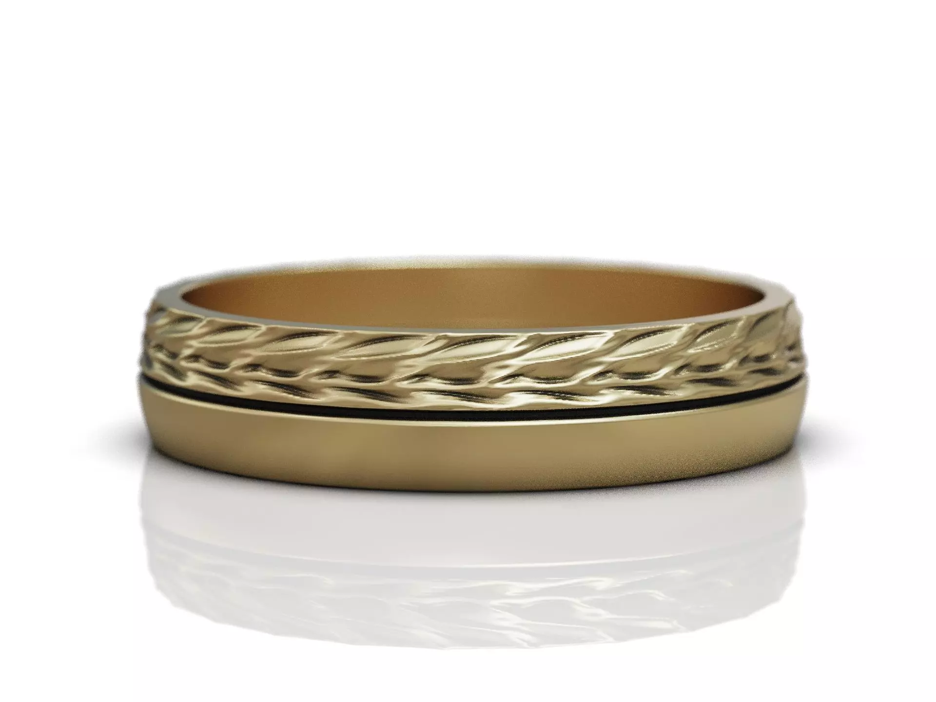 Ornamental ring with woven pattern and textured surface 3D print model_11
