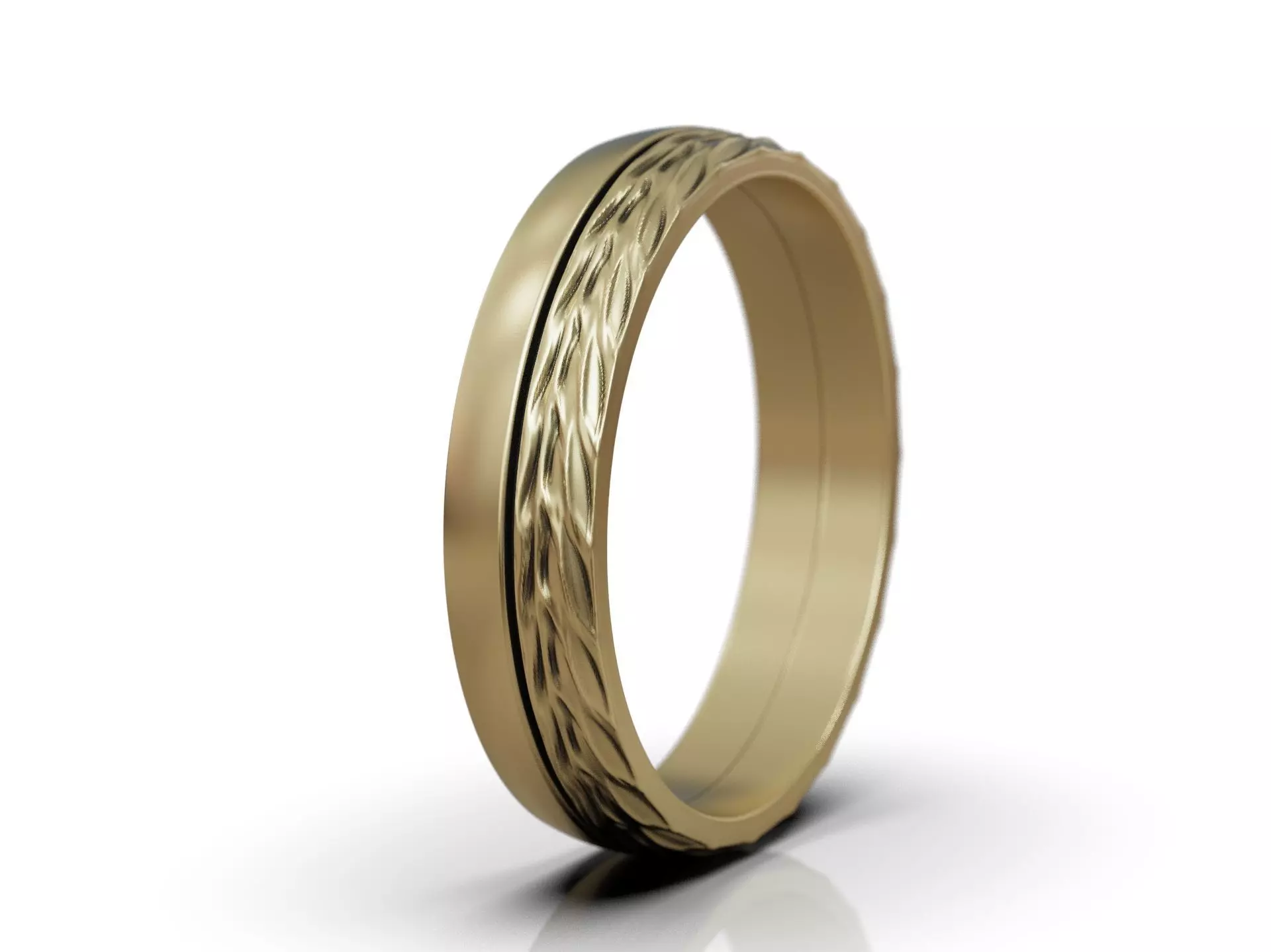 Ornamental ring with woven pattern and textured surface 3D print model_8