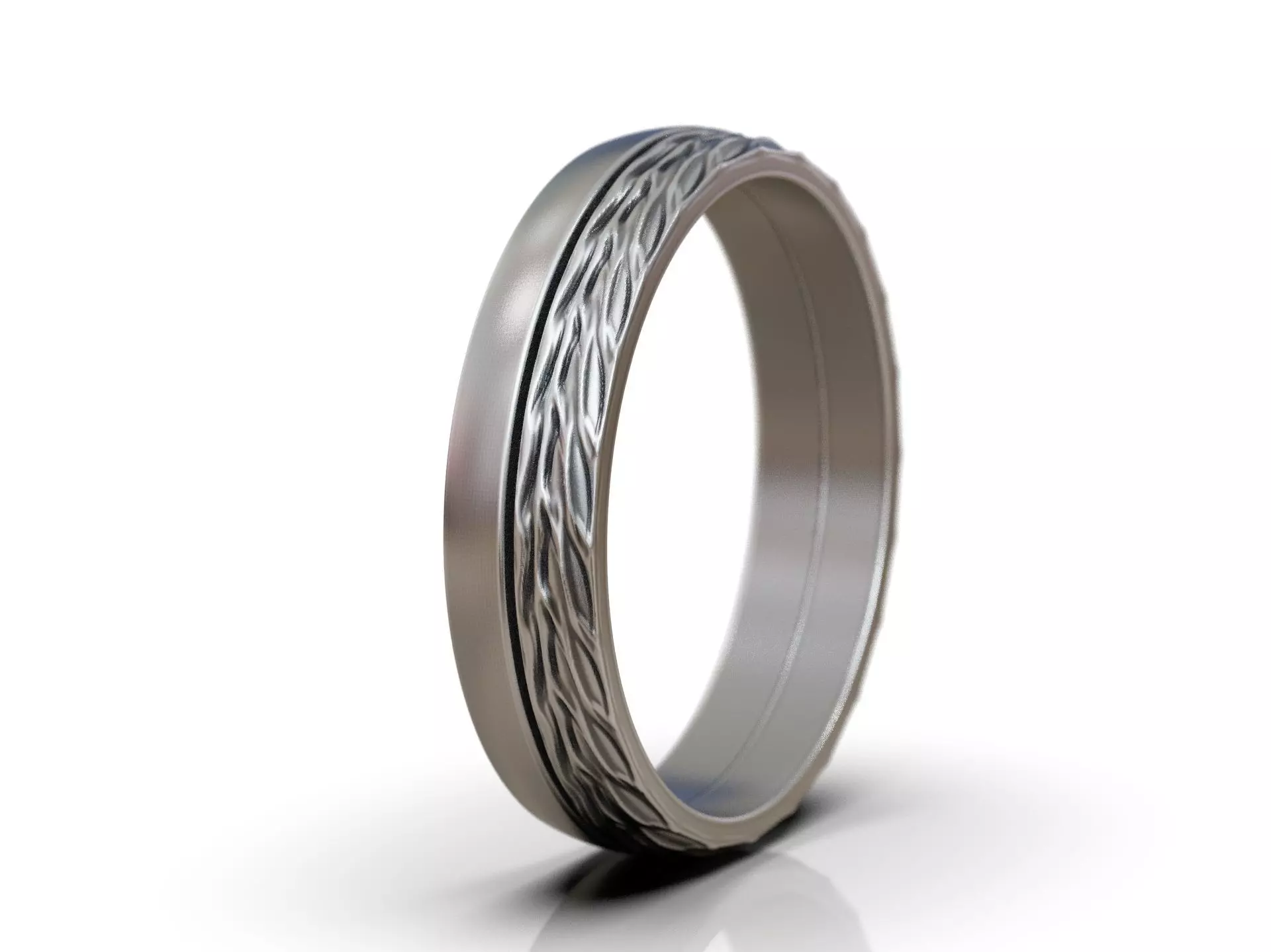 Ornamental ring with woven pattern and textured surface 3D print model_9